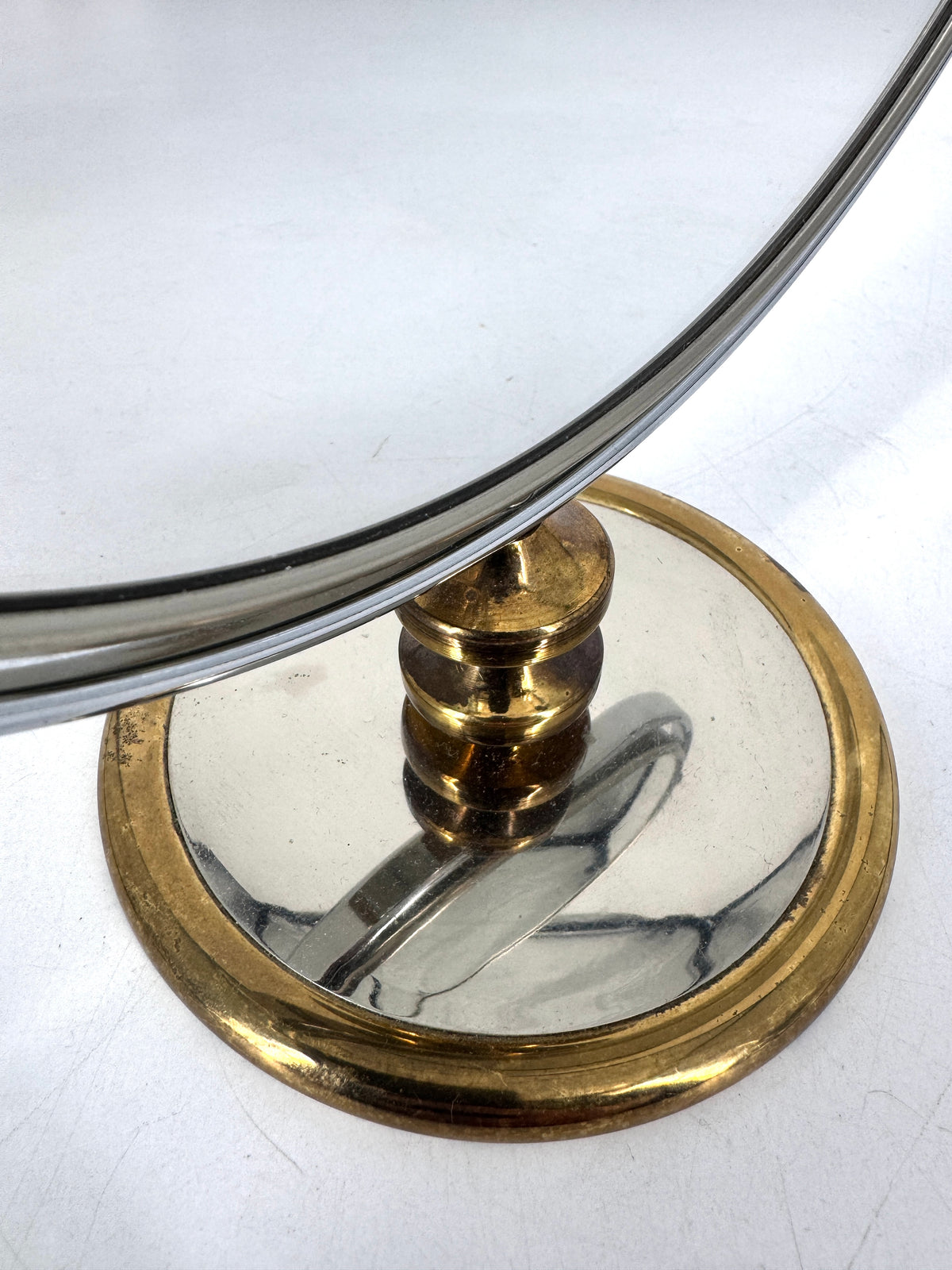 VINTAGE KOSMETIKSPIEGEL RASIERSPIEGEL "MADE IN GERMANY" CHROM UND MESSING