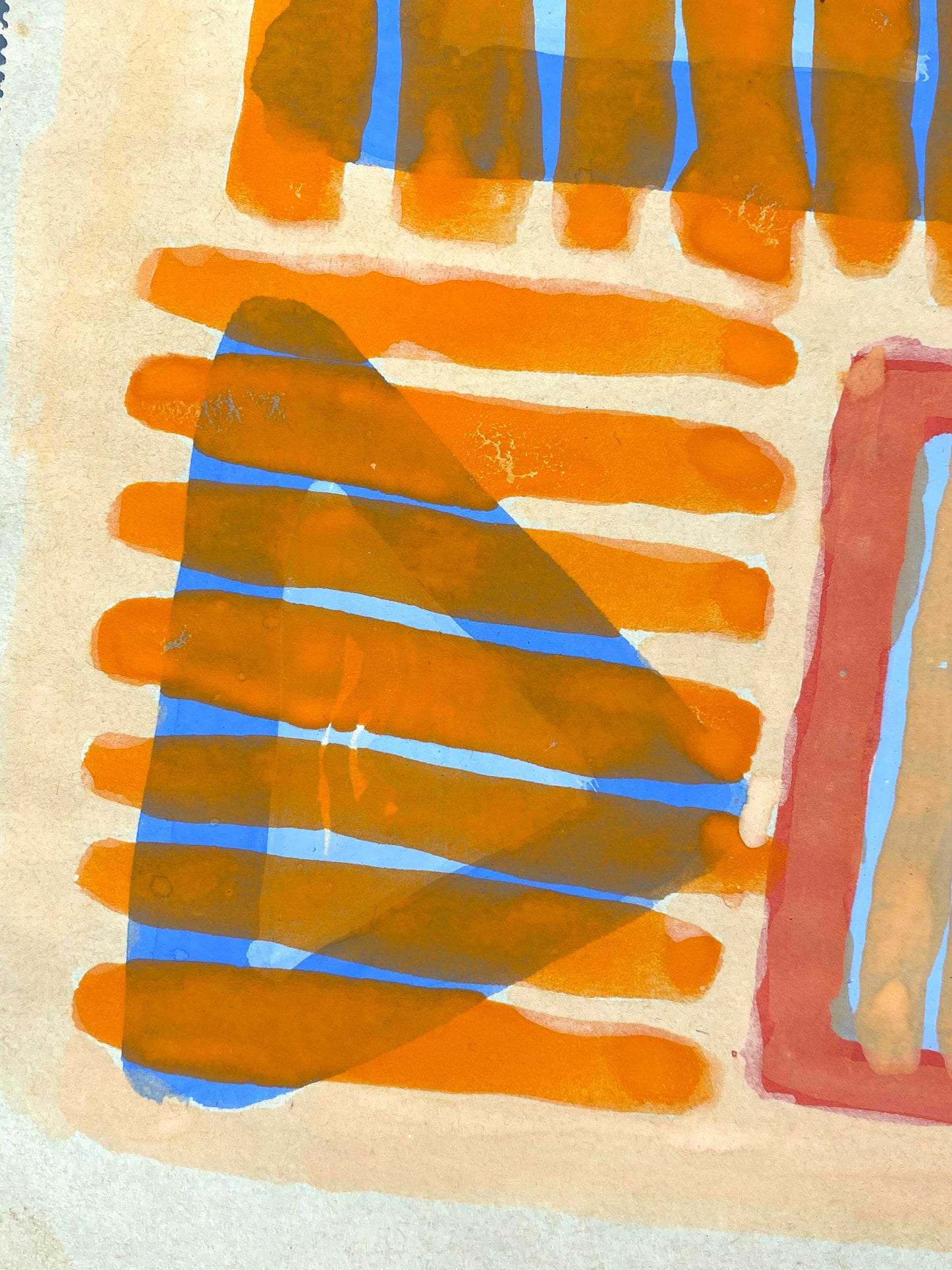 Dekoratives Gouachegemälde von Ernst Jörg Kruttschnitt, Bonn 1986, Unikat, signiert