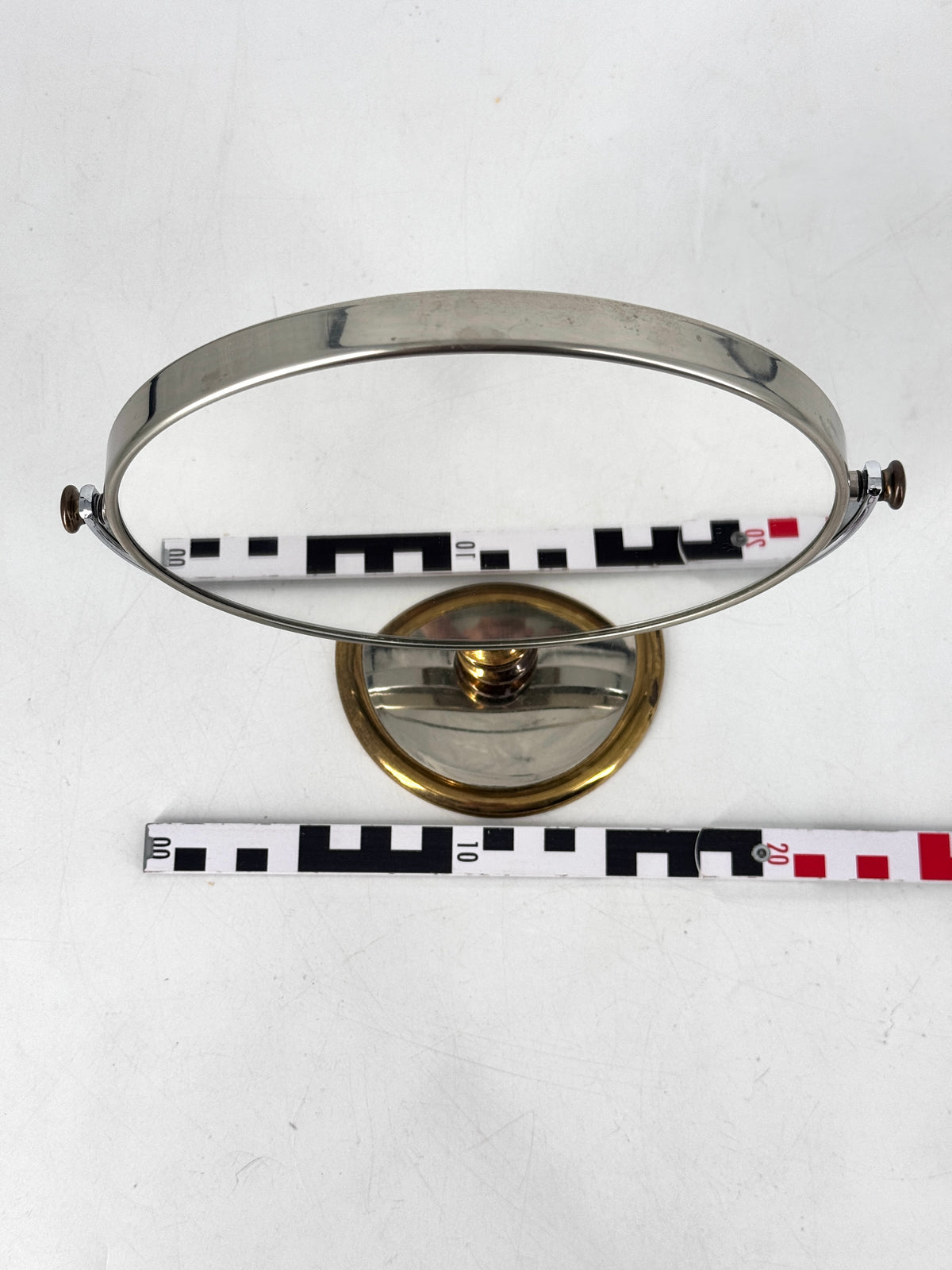 VINTAGE KOSMETIKSPIEGEL RASIERSPIEGEL "MADE IN GERMANY" CHROM UND MESSING