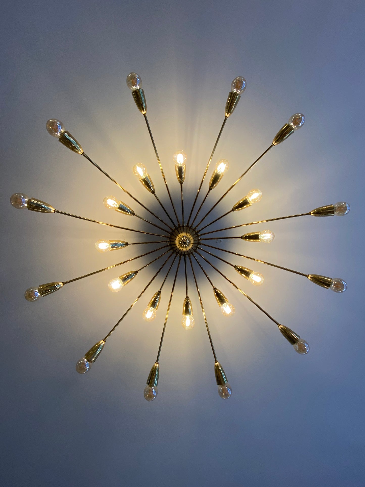 Sehr großer Sputnik Kronleuchter, 24-flammig, Deutschland 1950er