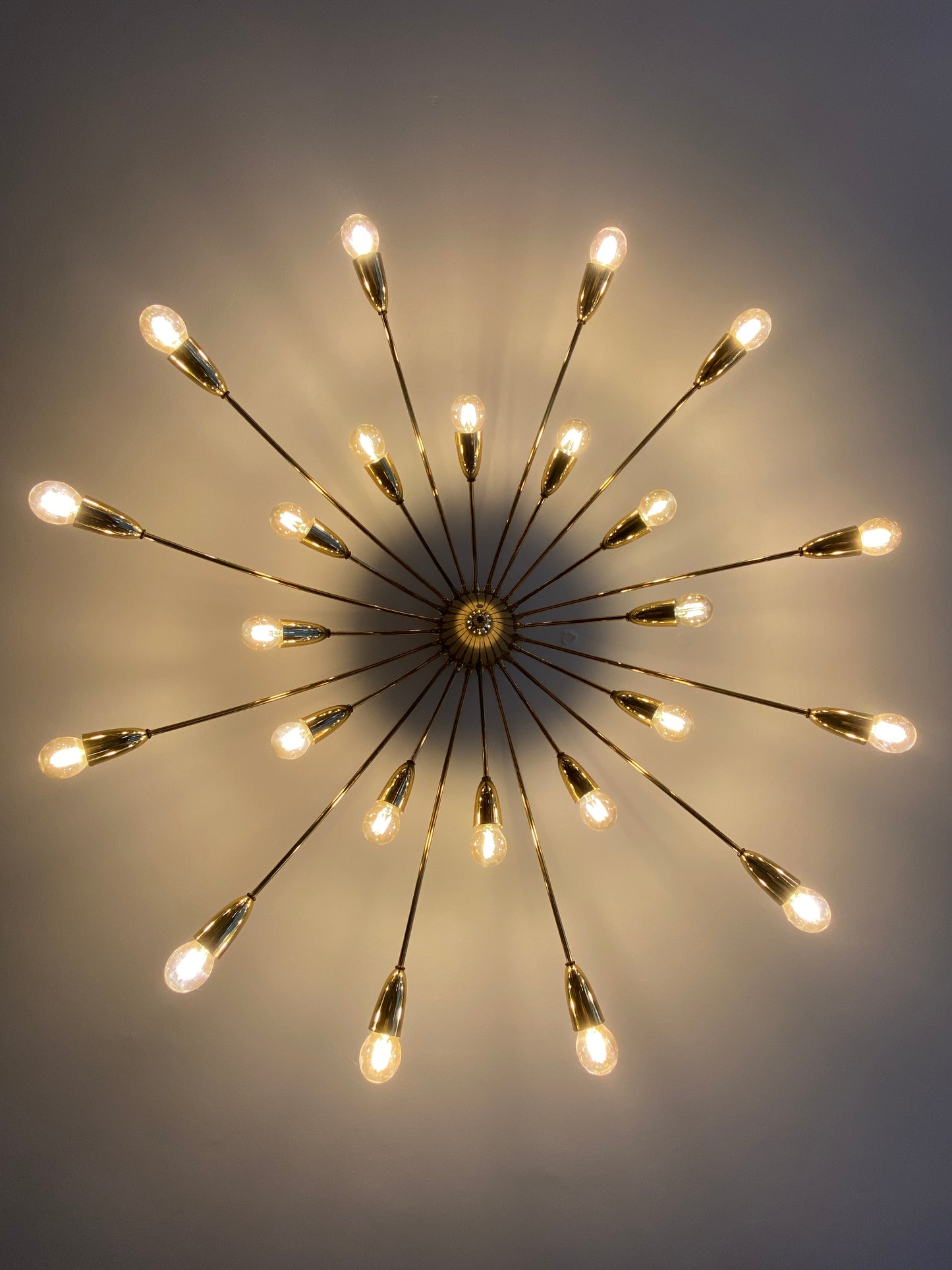 Sehr großer Sputnik Kronleuchter, 24-flammig, Deutschland 1950er