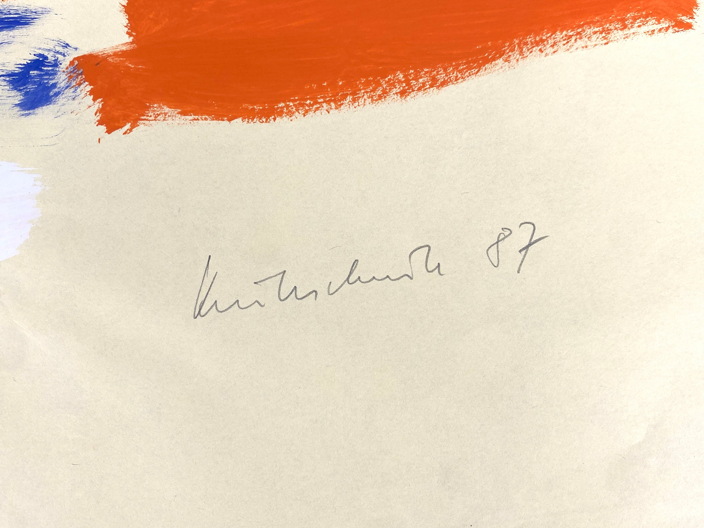 Dekoratives Gouachegemälde von Ernst Jörg Kruttschnitt, Bonn 1987, Unikat, signiert