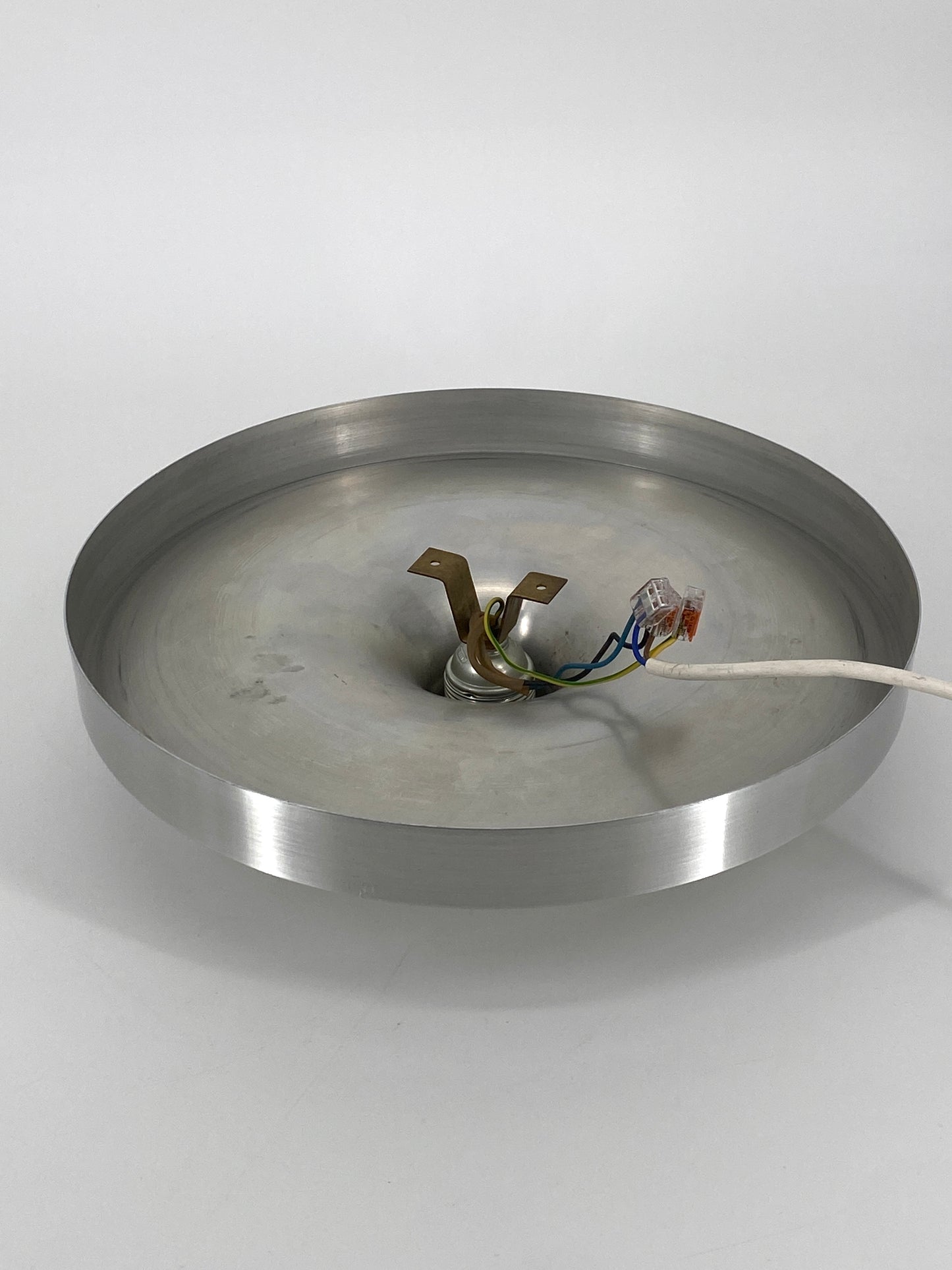 Space Age Diskus Wandlampe in Silber von Honsel, 60er