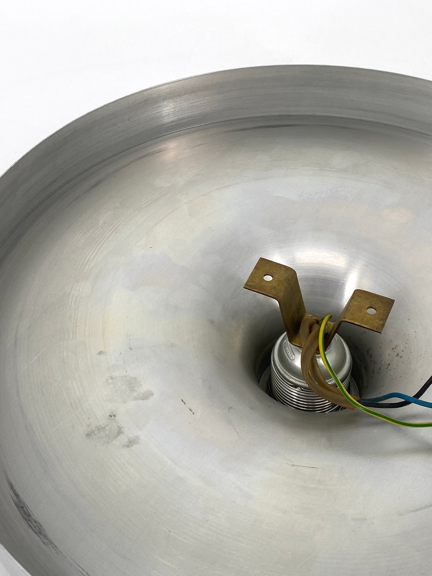 Space Age Diskus Wandlampe in Silber von Honsel, 60er