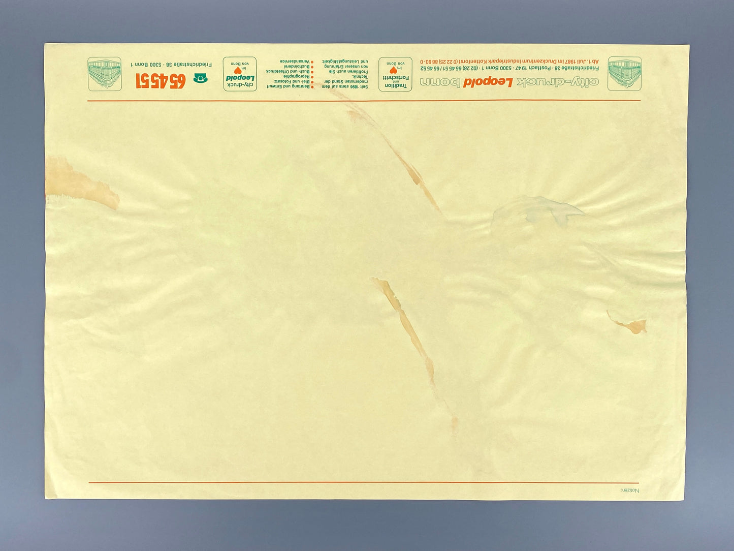 Dekoratives Gouachegemälde von Ernst Jörg Kruttschnitt, Bonn 1987, Unikat, signiert