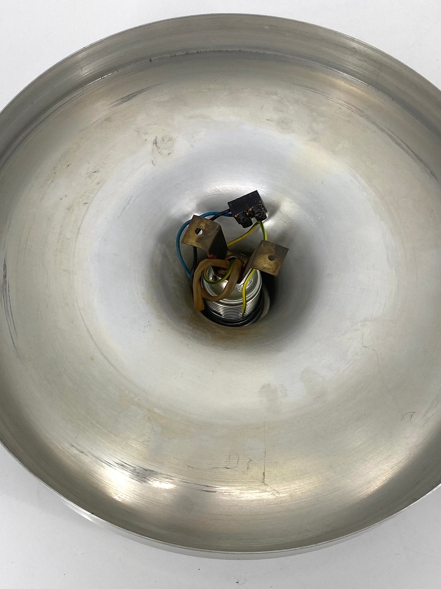 Space Age Diskus Wandlampe in Silber von Honsel, 60er