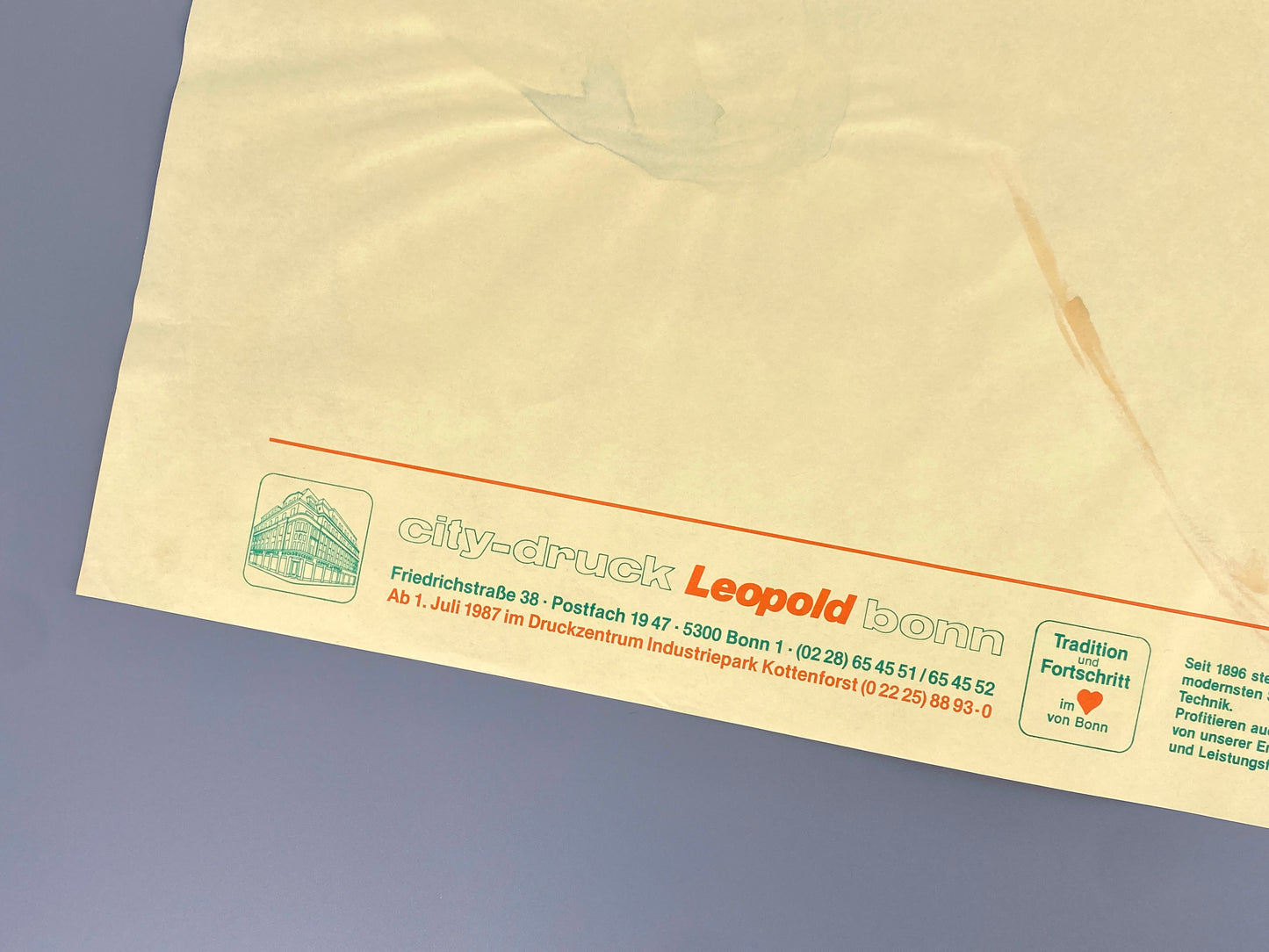 Dekoratives Gouachegemälde von Ernst Jörg Kruttschnitt, Bonn 1987, Unikat, signiert