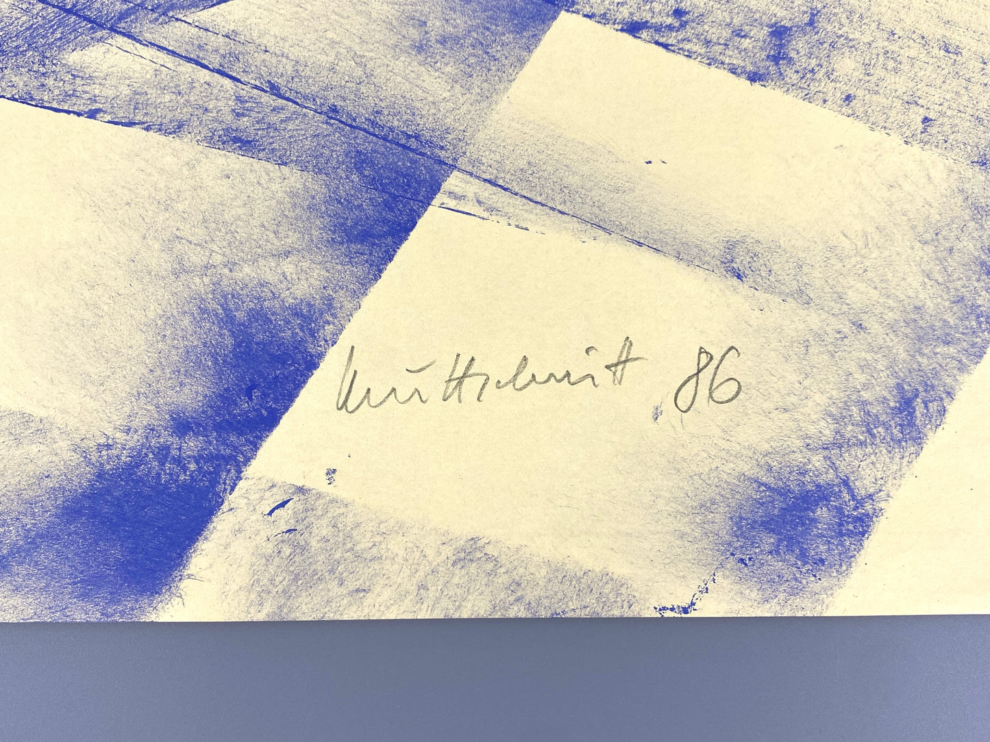 Dekoratives Gouachegemälde von Ernst Jörg Kruttschnitt, Bonn 1986, Unikat, signiert