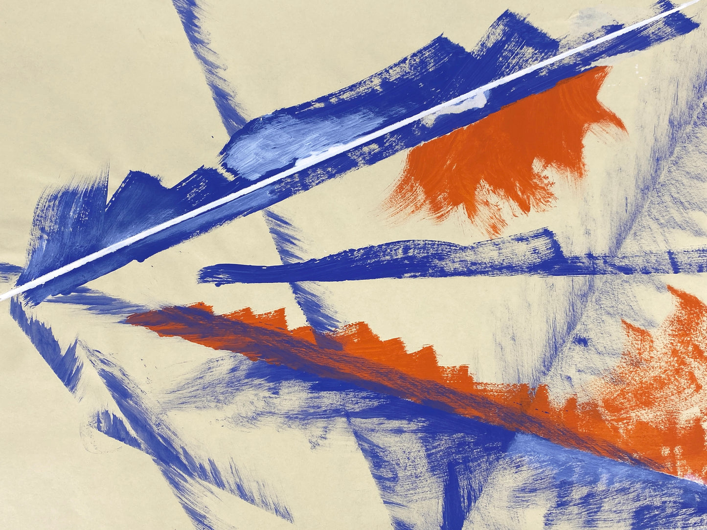 Dekoratives Gouachegemälde von Ernst Jörg Kruttschnitt, Bonn 1986, Unikat, signiert