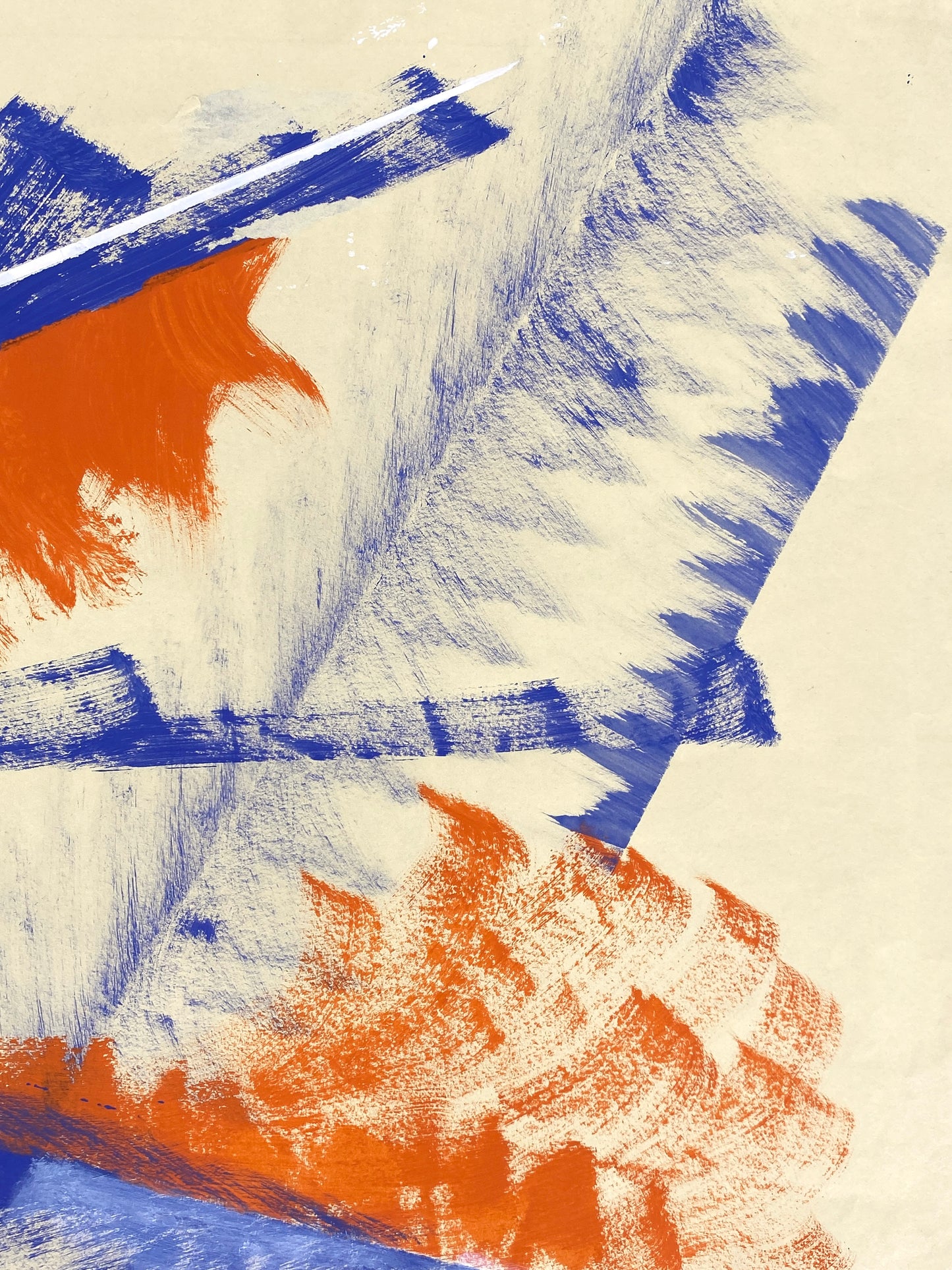 Dekoratives Gouachegemälde von Ernst Jörg Kruttschnitt, Bonn 1986, Unikat, signiert