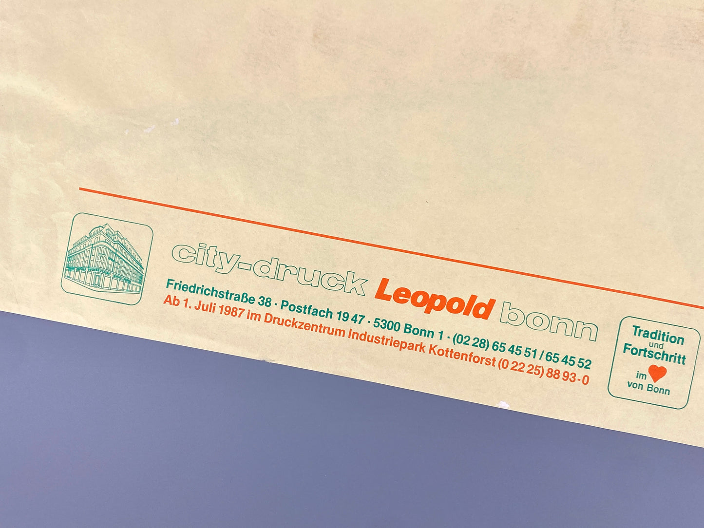 Dekoratives Gouachegemälde von Ernst Jörg Kruttschnitt, Bonn 1986, Unikat, signiert