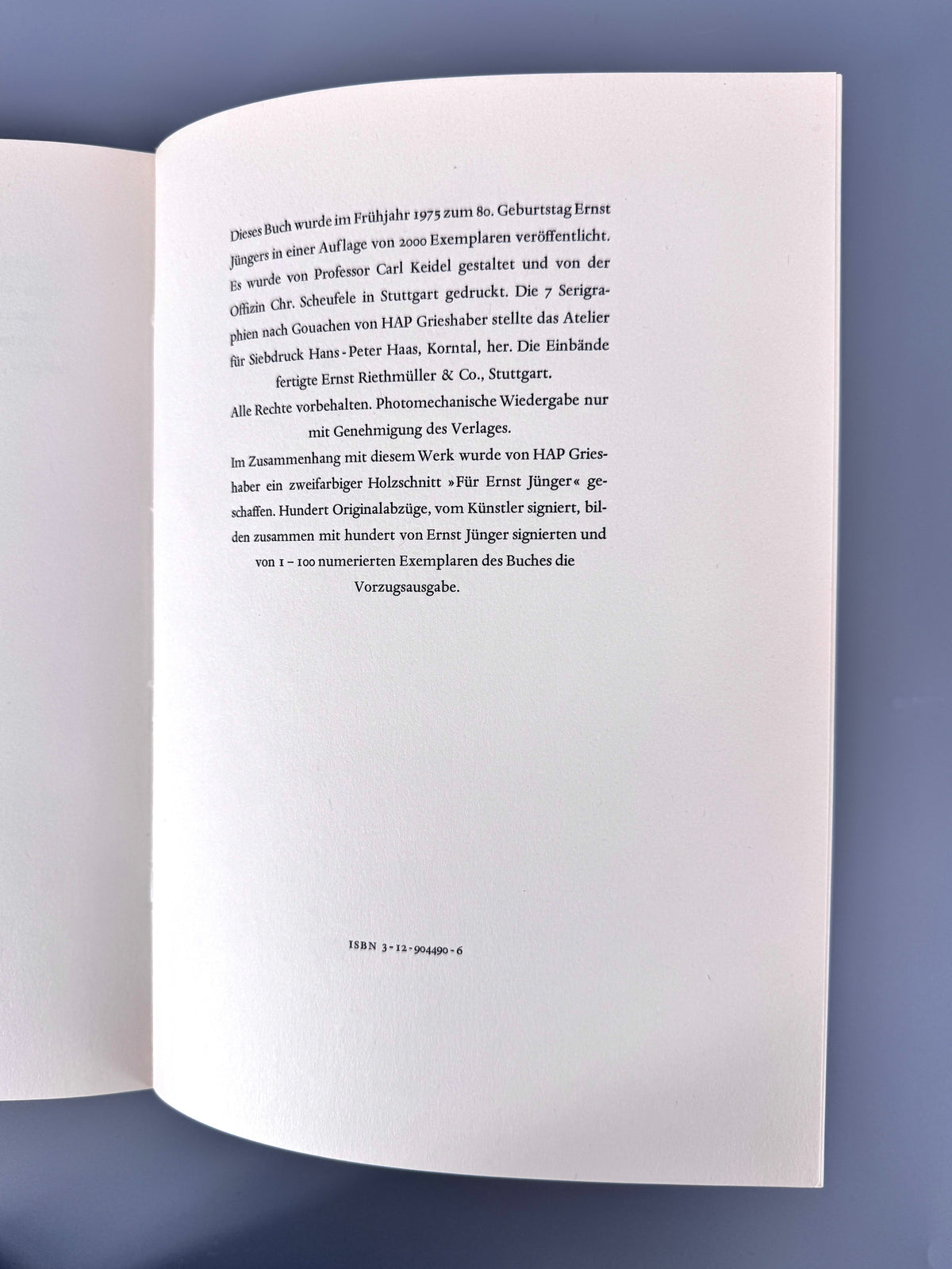 Ernst Jünger - Philemon und Baucis. Der Tod in der mythischen und in der technischen Welt. Mit Siebdrucken nach Gouachen von HAP Grieshaber