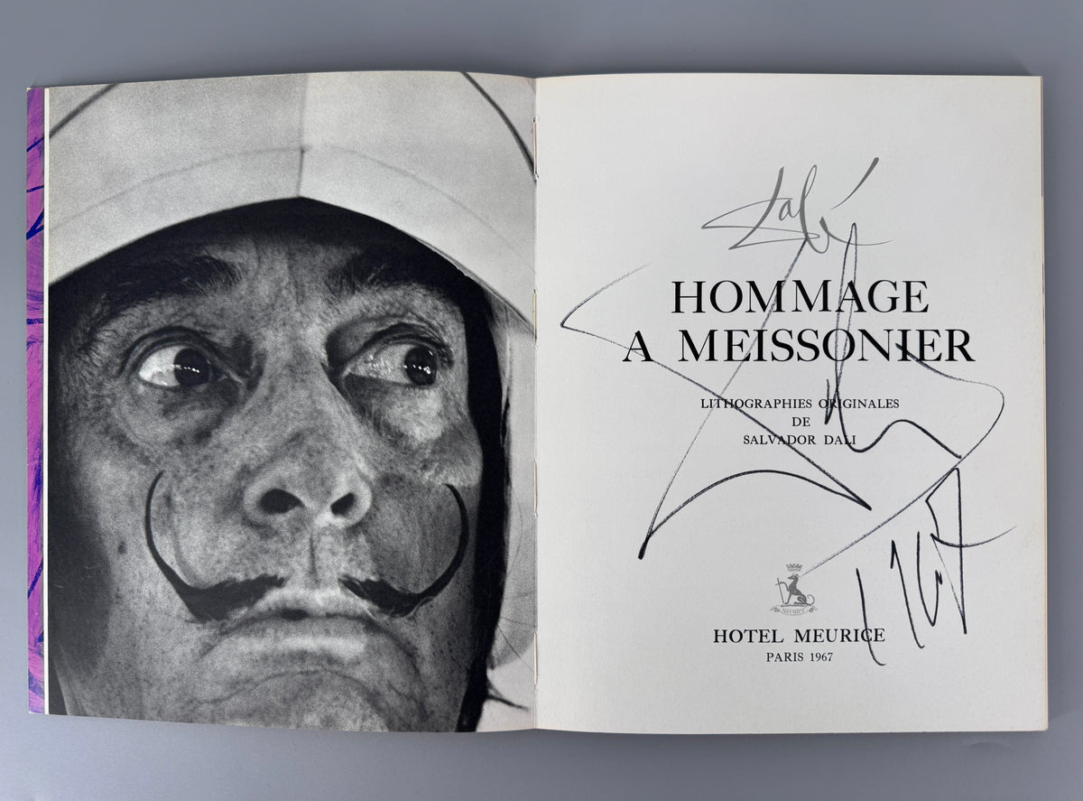 Salvador Dali, Signiert - Manifeste en Hommage a Meissonier. Mit 4 Original-Litografien
