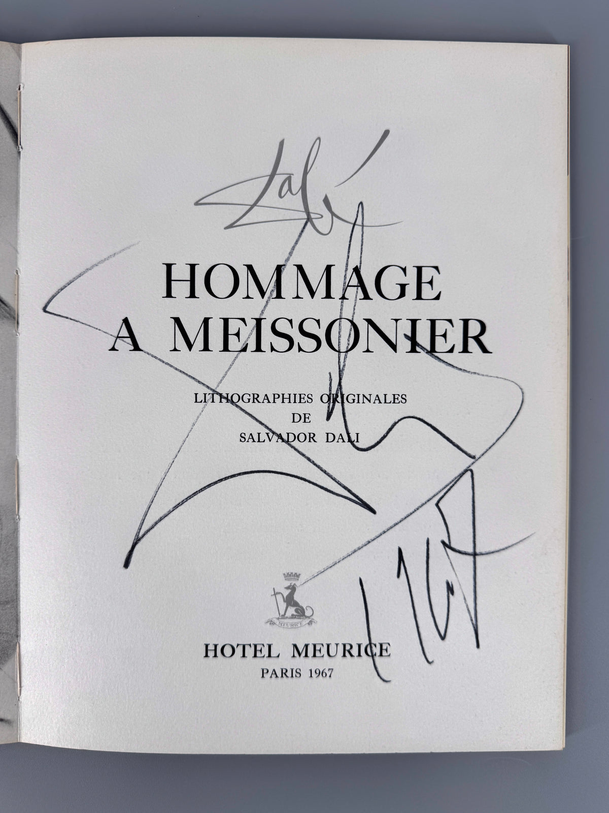 Salvador Dali, Signiert - Manifeste en Hommage a Meissonier. Mit 4 Original-Litografien