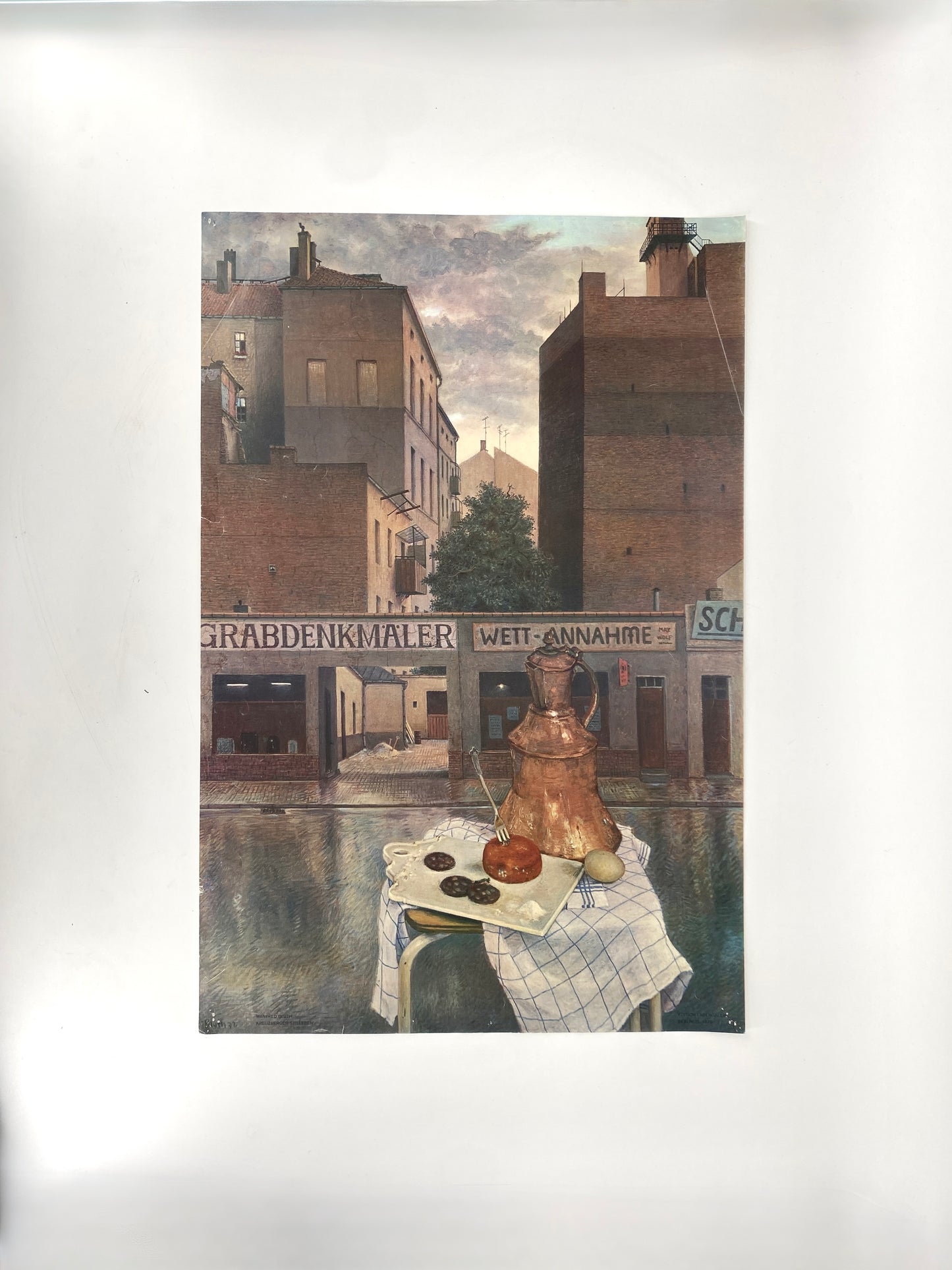 Manfred Bluth - Kreuzberger Stilleben. Kunstdruck der Edition Ladengalerie, Berlin.