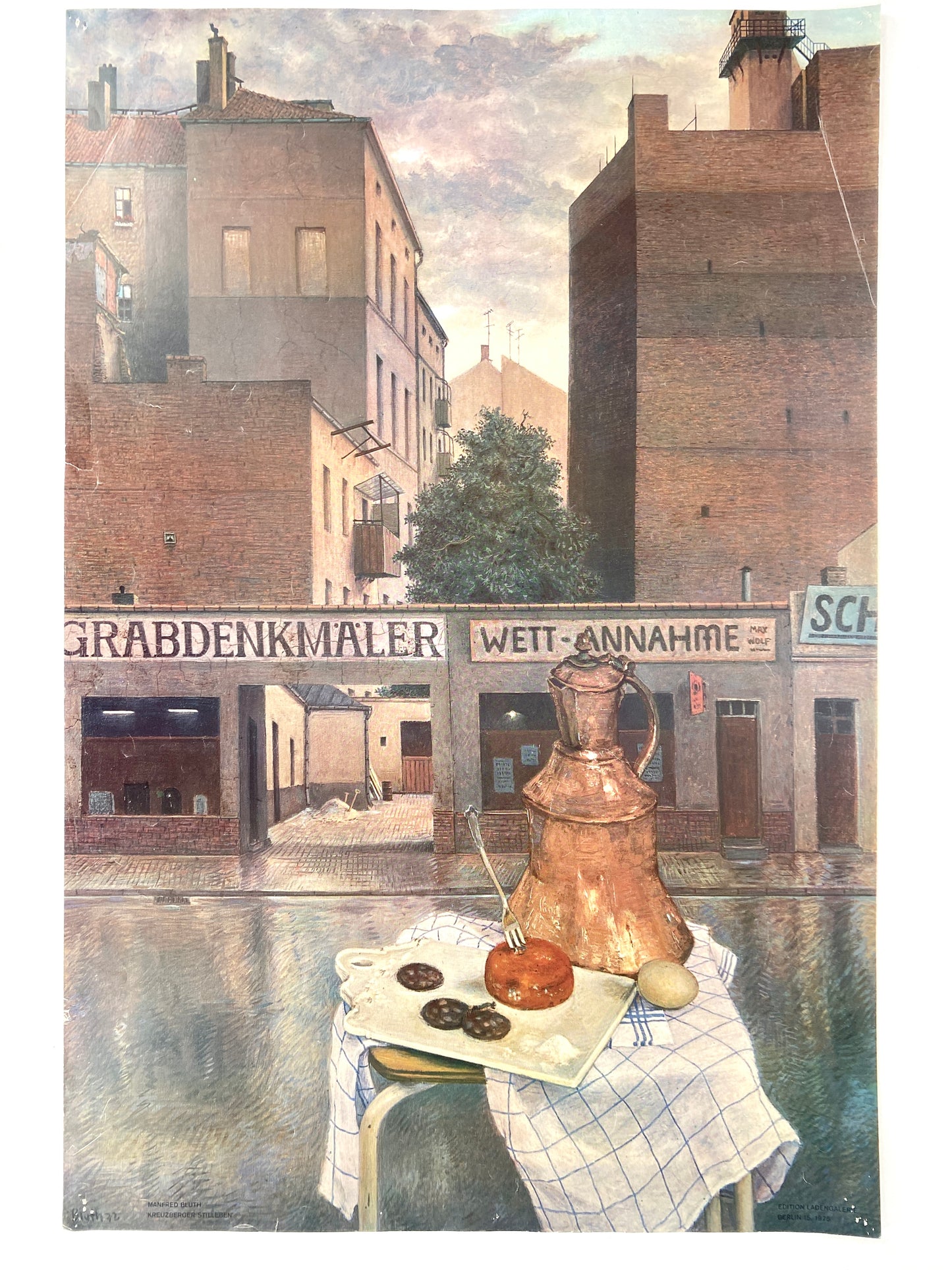 Manfred Bluth - Kreuzberger Stilleben. Kunstdruck der Edition Ladengalerie, Berlin.