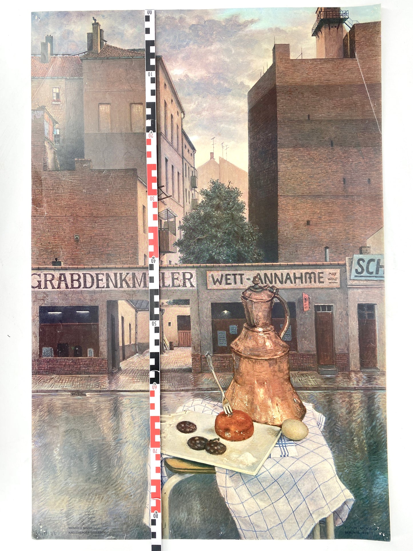 Manfred Bluth - Kreuzberger Stilleben. Kunstdruck der Edition Ladengalerie, Berlin.