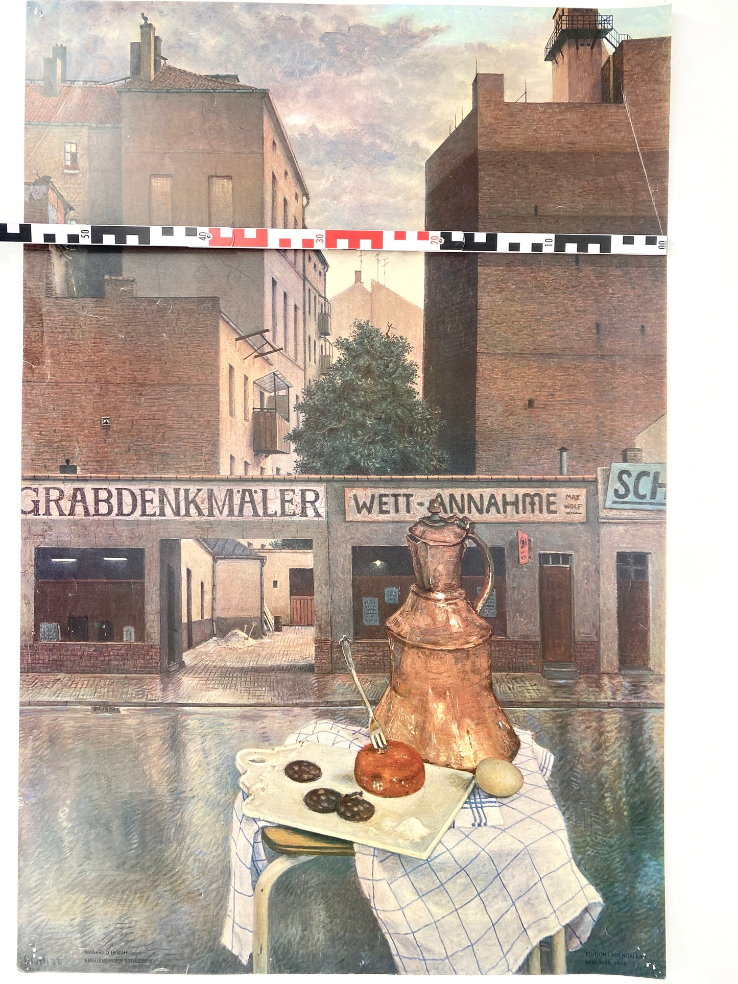 Manfred Bluth - Kreuzberger Stilleben. Kunstdruck der Edition Ladengalerie, Berlin.