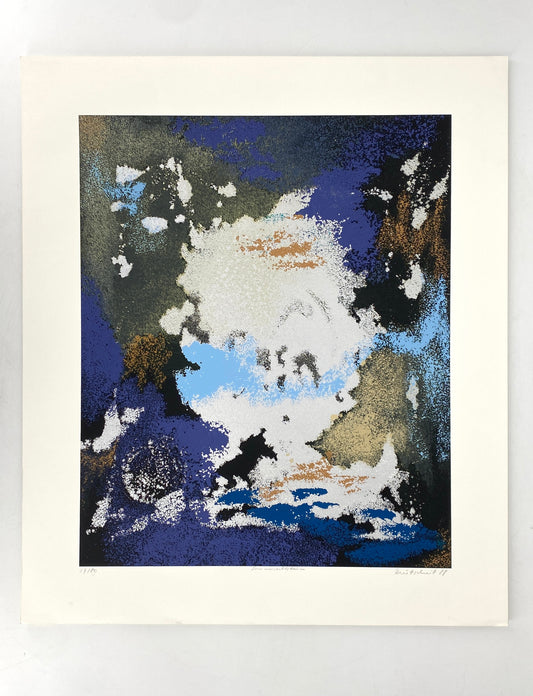 Signierter und nummerierter Siebdruck "Sommernachtstraum" mit glänzender Silberfarbe von Ernst Jörg Kruttschnitt, 1988