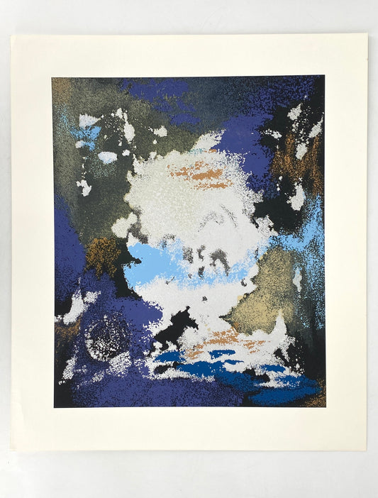 Siebdruck "Sommernachtstraum" mit glänzender Silberfarbe von Ernst Jörg Kruttschnitt, 1988