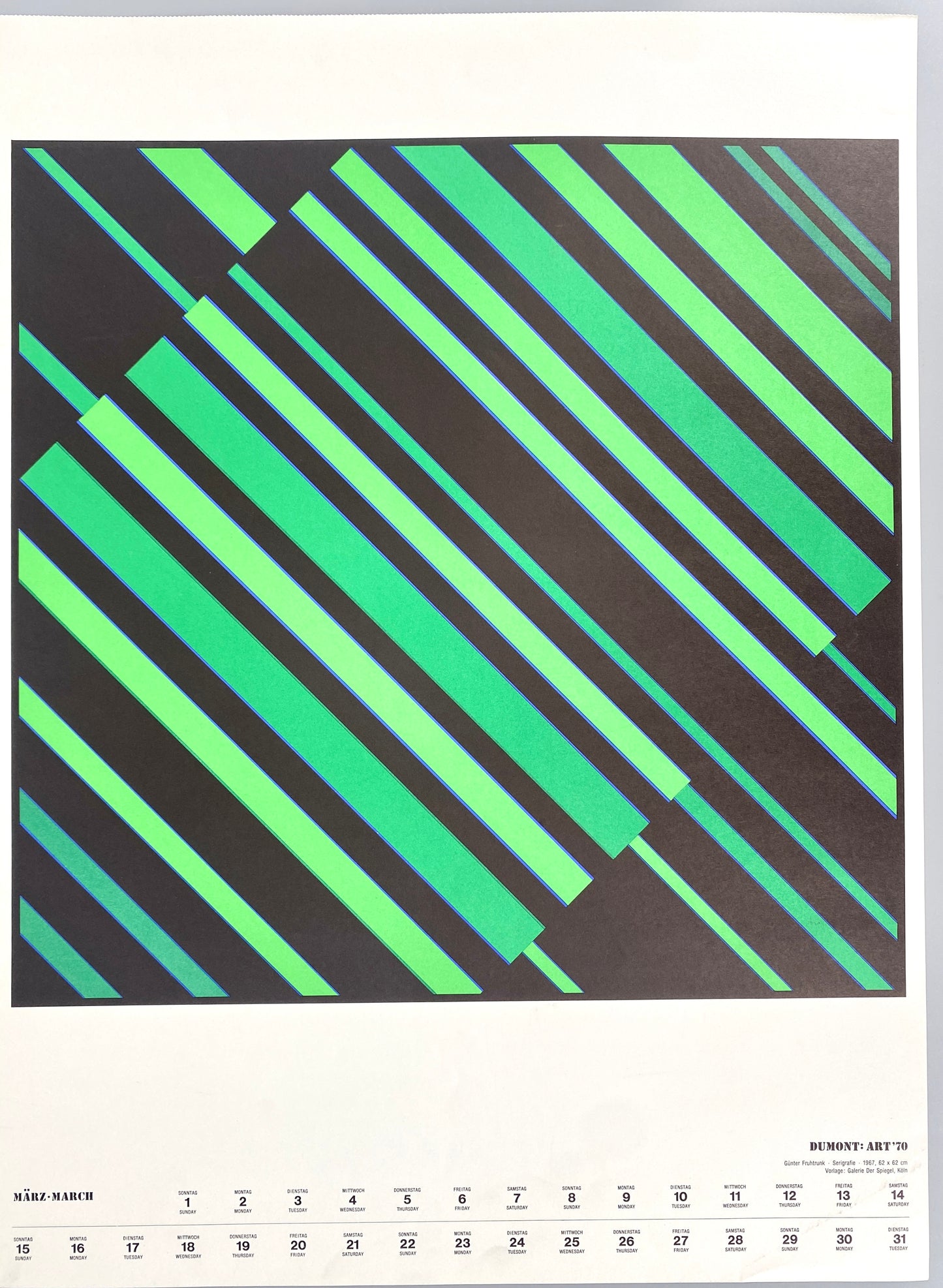 Farblitografien aus dem Originalen Dumont Art Kalender 1970.
