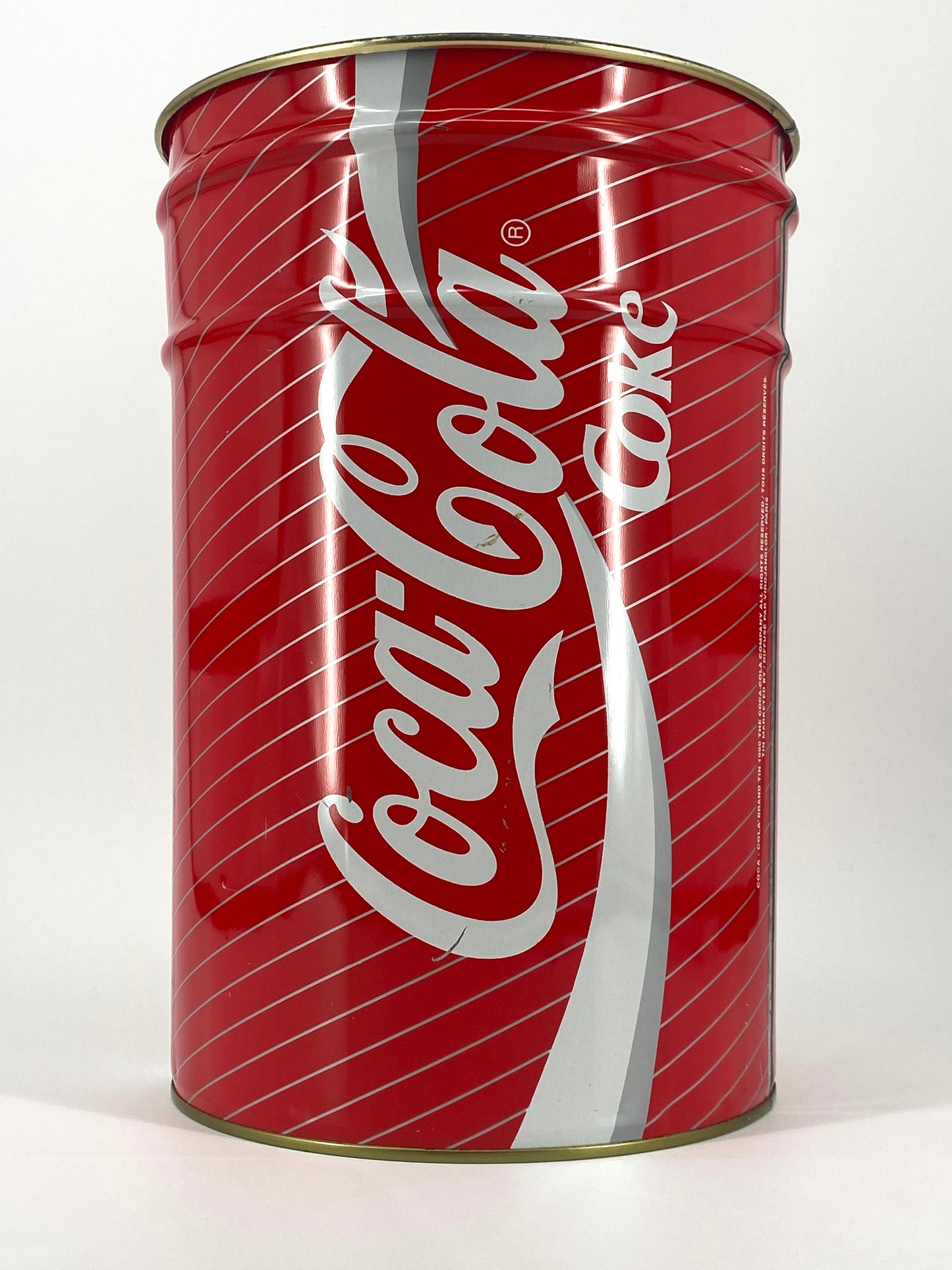 Eimer in Form von einer Coca Cola Dose, ursprünglich Sitzhocker, 90er