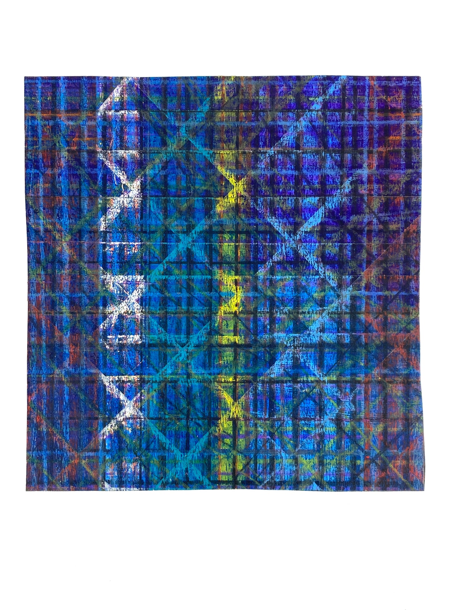 Farbenfroher Textilentwurf von Gertrud Kelletat (Gertrud Weise), 60er