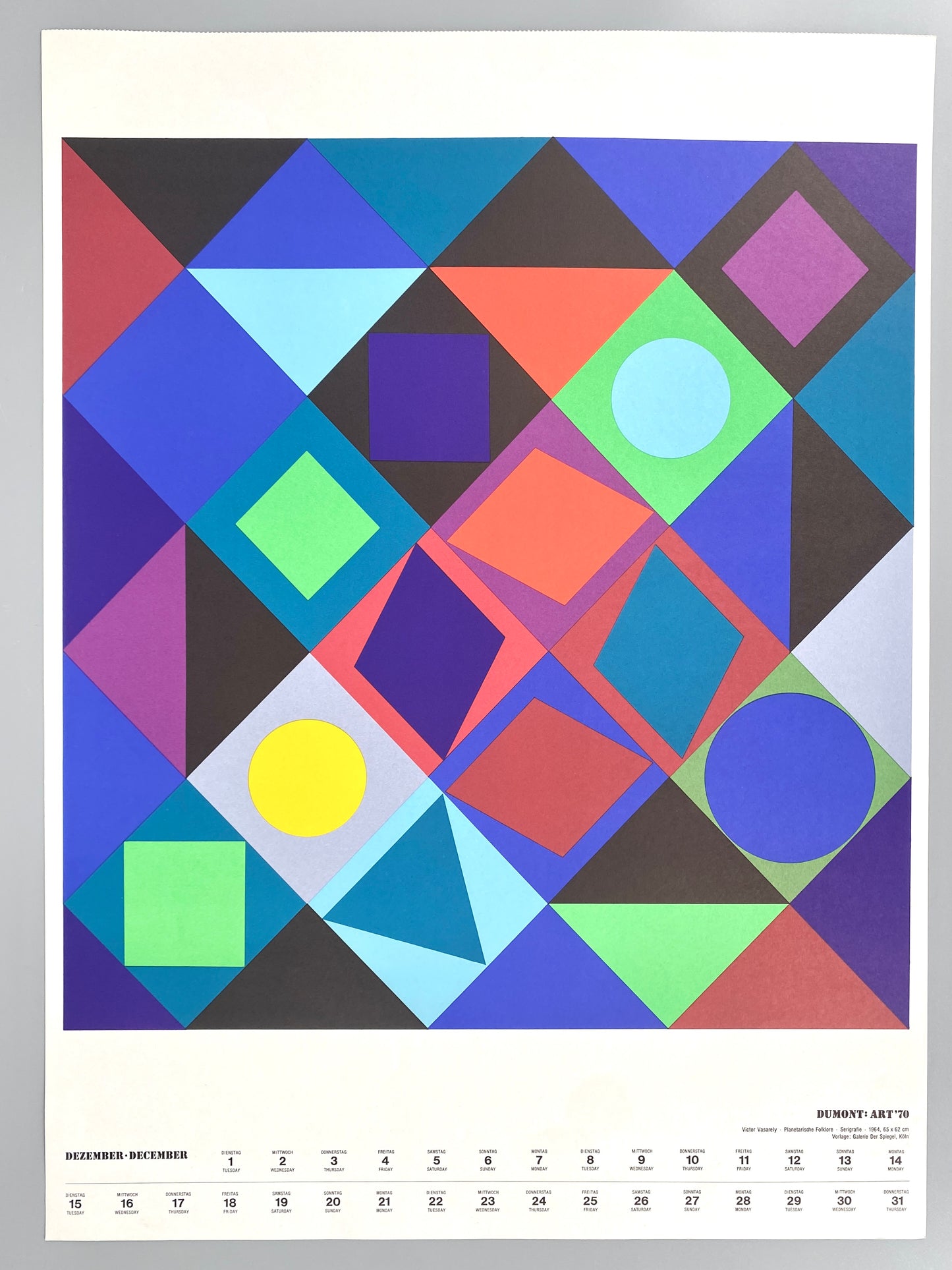 Farblitografien aus dem Originalen Dumont Art Kalender 1970.