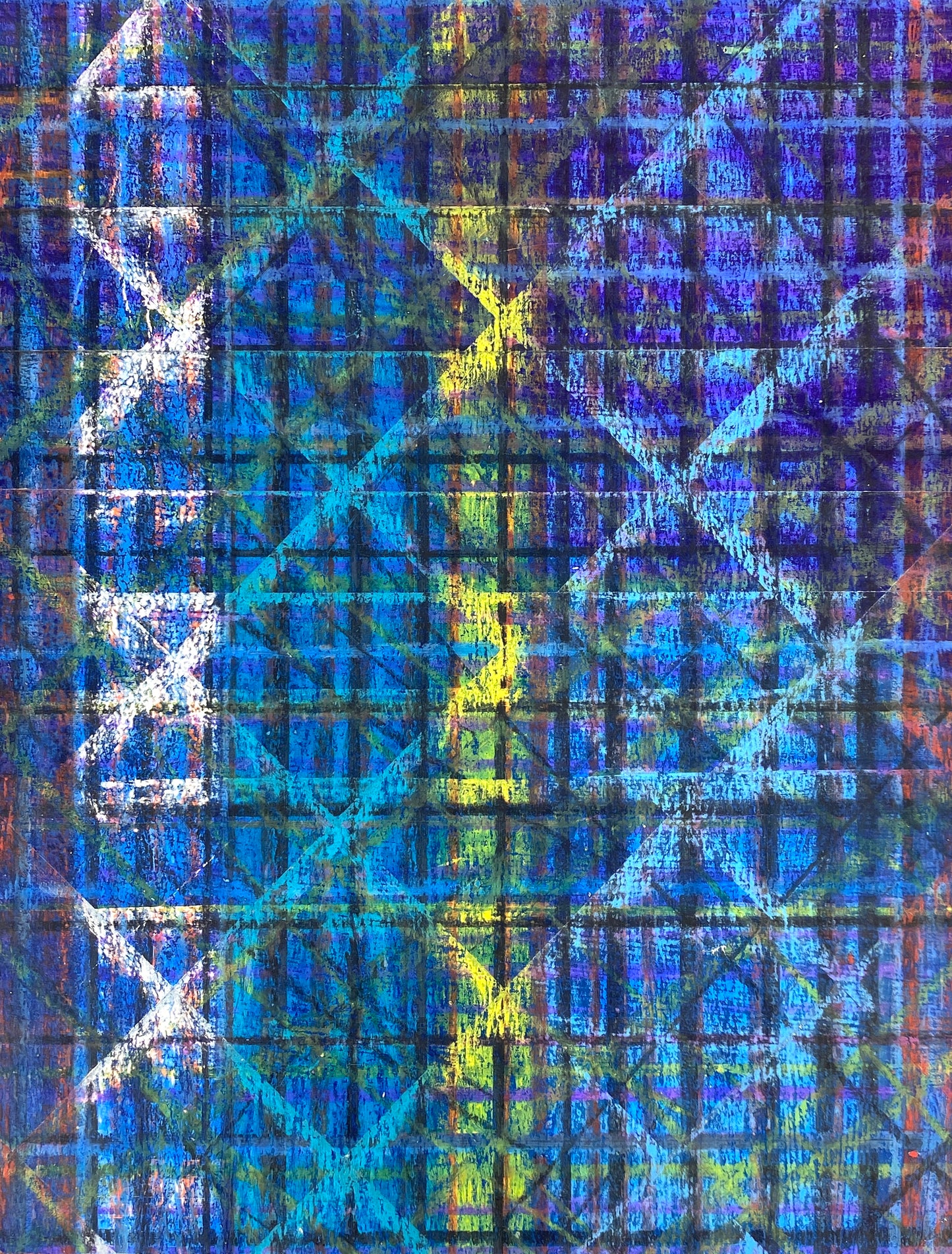 Farbenfroher Textilentwurf von Gertrud Kelletat (Gertrud Weise), 60er
