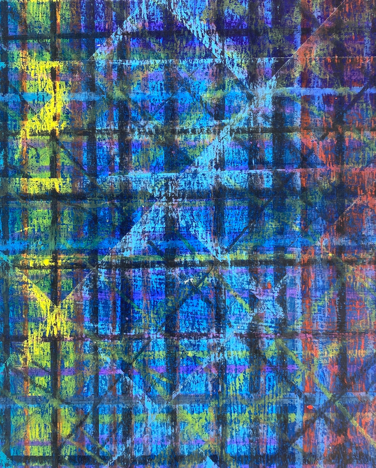 Farbenfroher Textilentwurf von Gertrud Kelletat (Gertrud Weise), 60er