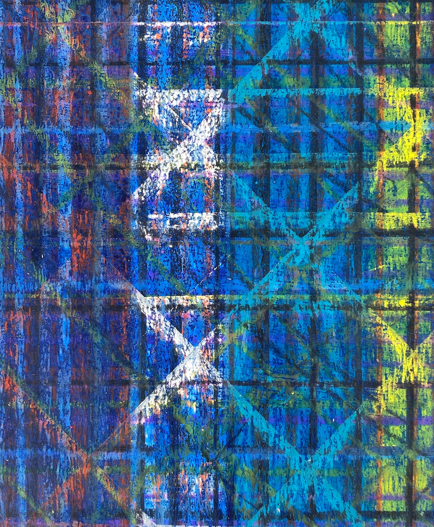 Farbenfroher Textilentwurf von Gertrud Kelletat (Gertrud Weise), 60er