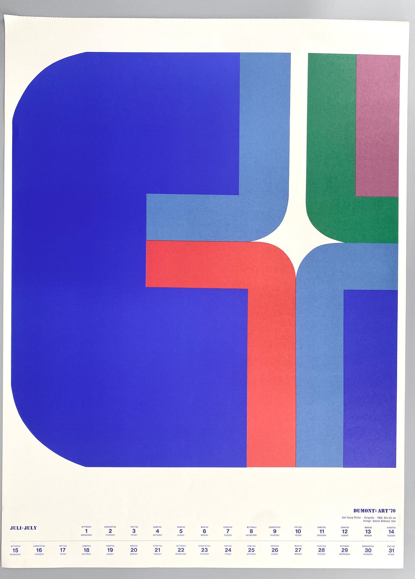 Farblitografien aus dem Originalen Dumont Art Kalender 1970.