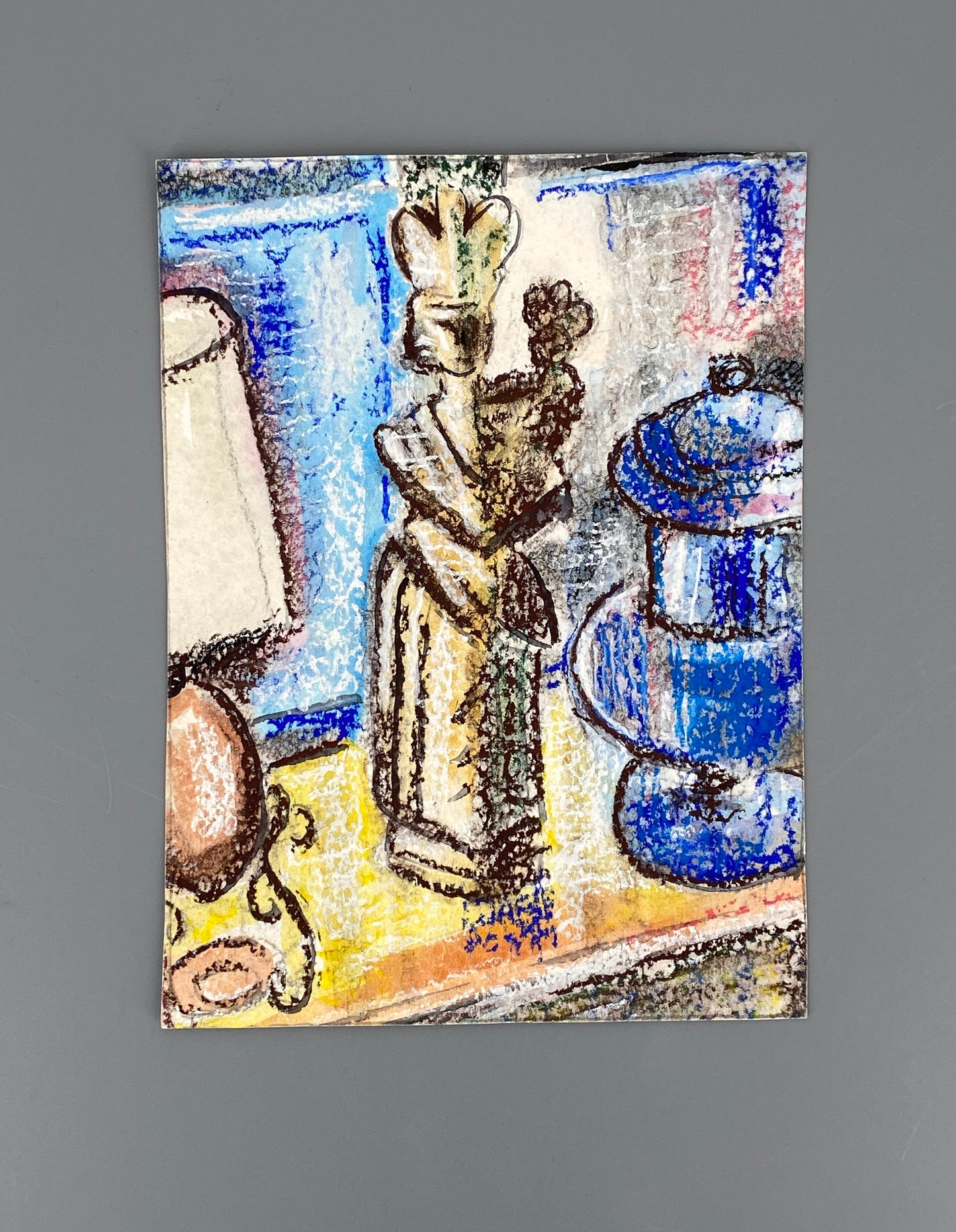 Pastellgemälde auf strukturiertem Büttenpapier von Gertrud Kelletat