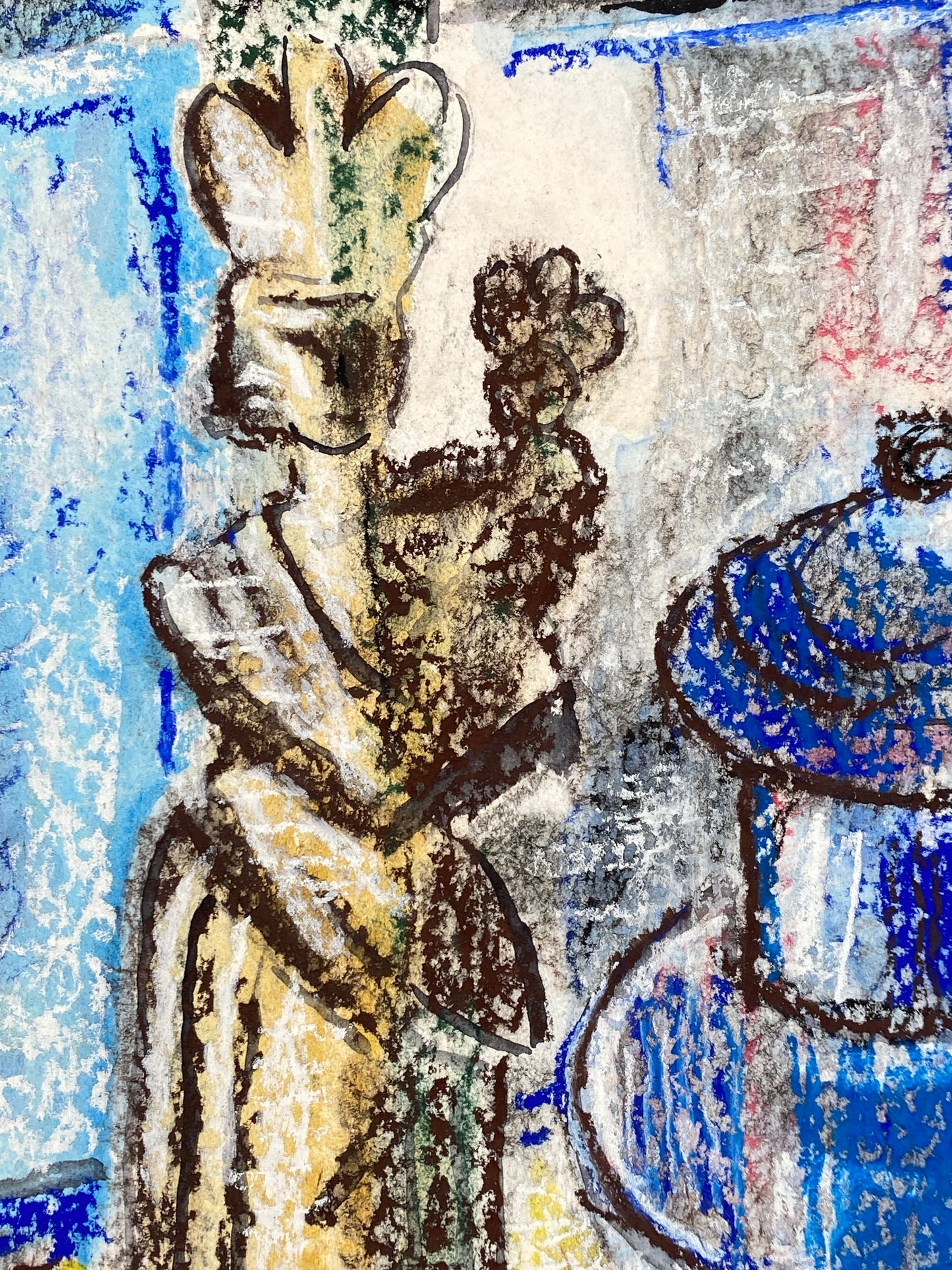 Pastellgemälde auf strukturiertem Büttenpapier von Gertrud Kelletat