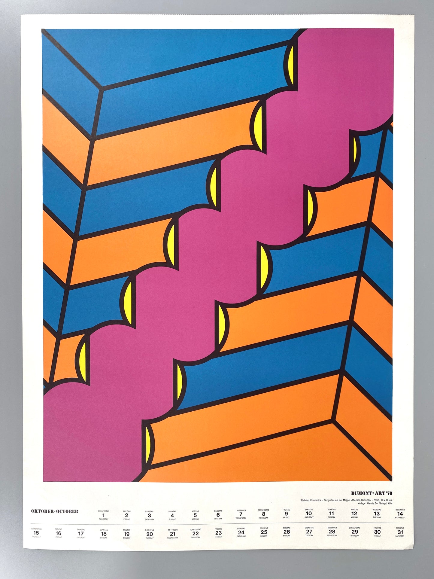 Farblitografien aus dem Originalen Dumont Art Kalender 1970.