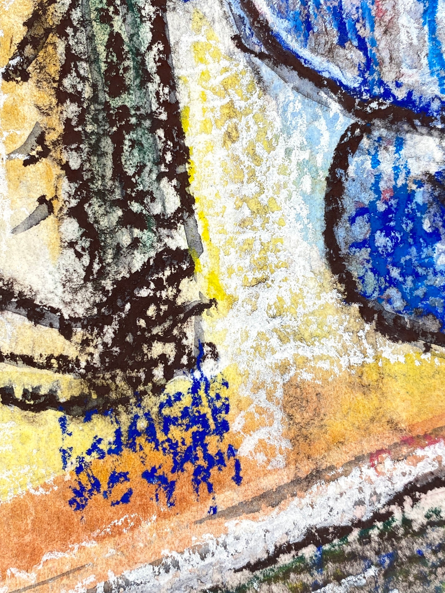 Pastellgemälde auf strukturiertem Büttenpapier von Gertrud Kelletat