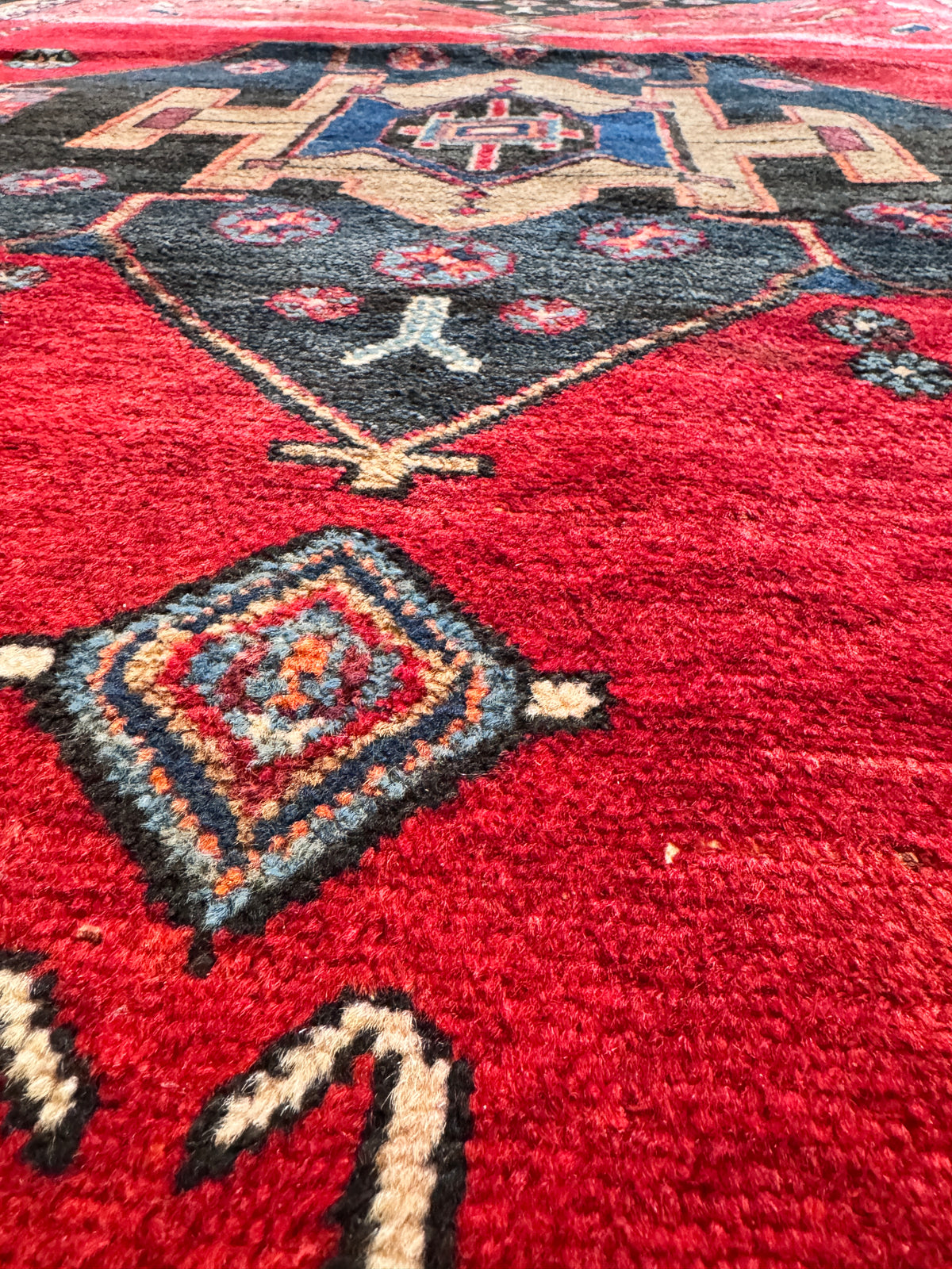 ORIENT-TEPPICH LÄUFER WOLLE HANDGEKNÜPFT NOMADEN ROT VINTAGE