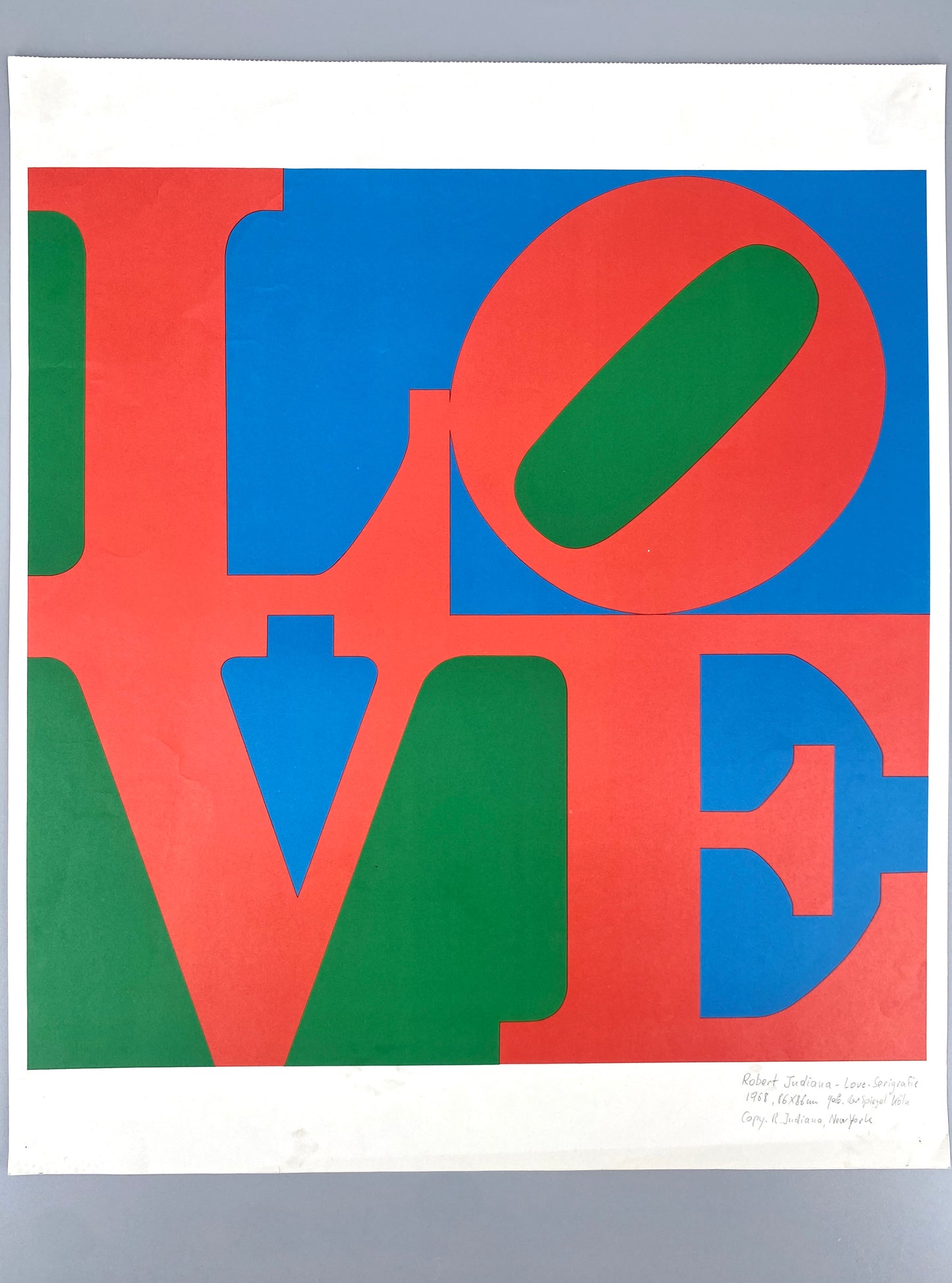 Robert Indiana - Love. Grün, Rot, Blau. Hochwertige Reproduktion