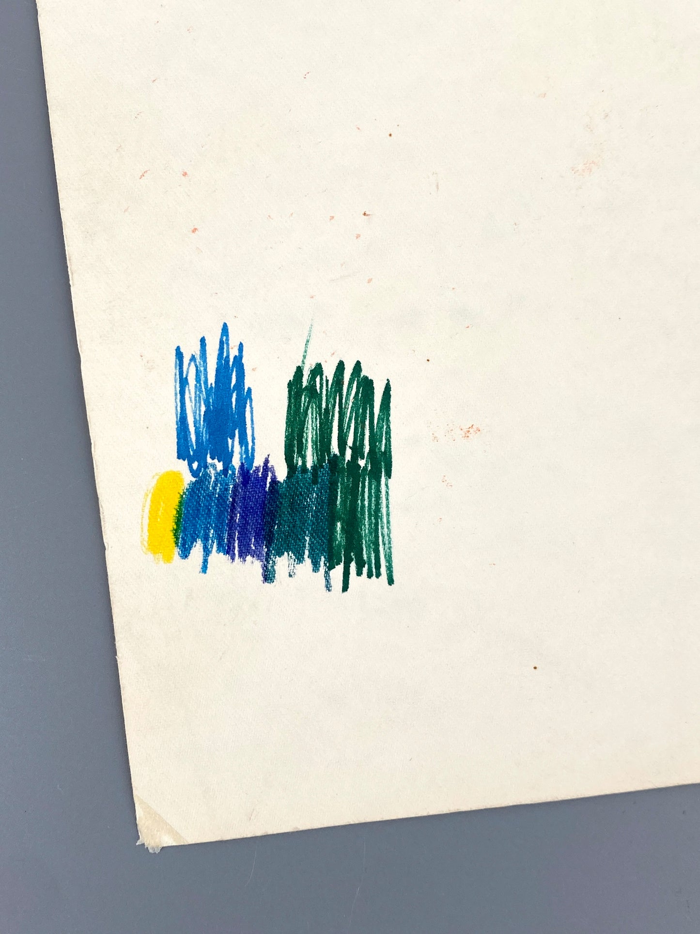 Filzstiftgemälde "Abstrakte Komposition" auf strukturiertem Büttenpapier von Claudia Butenuth (1945–2016), 1970