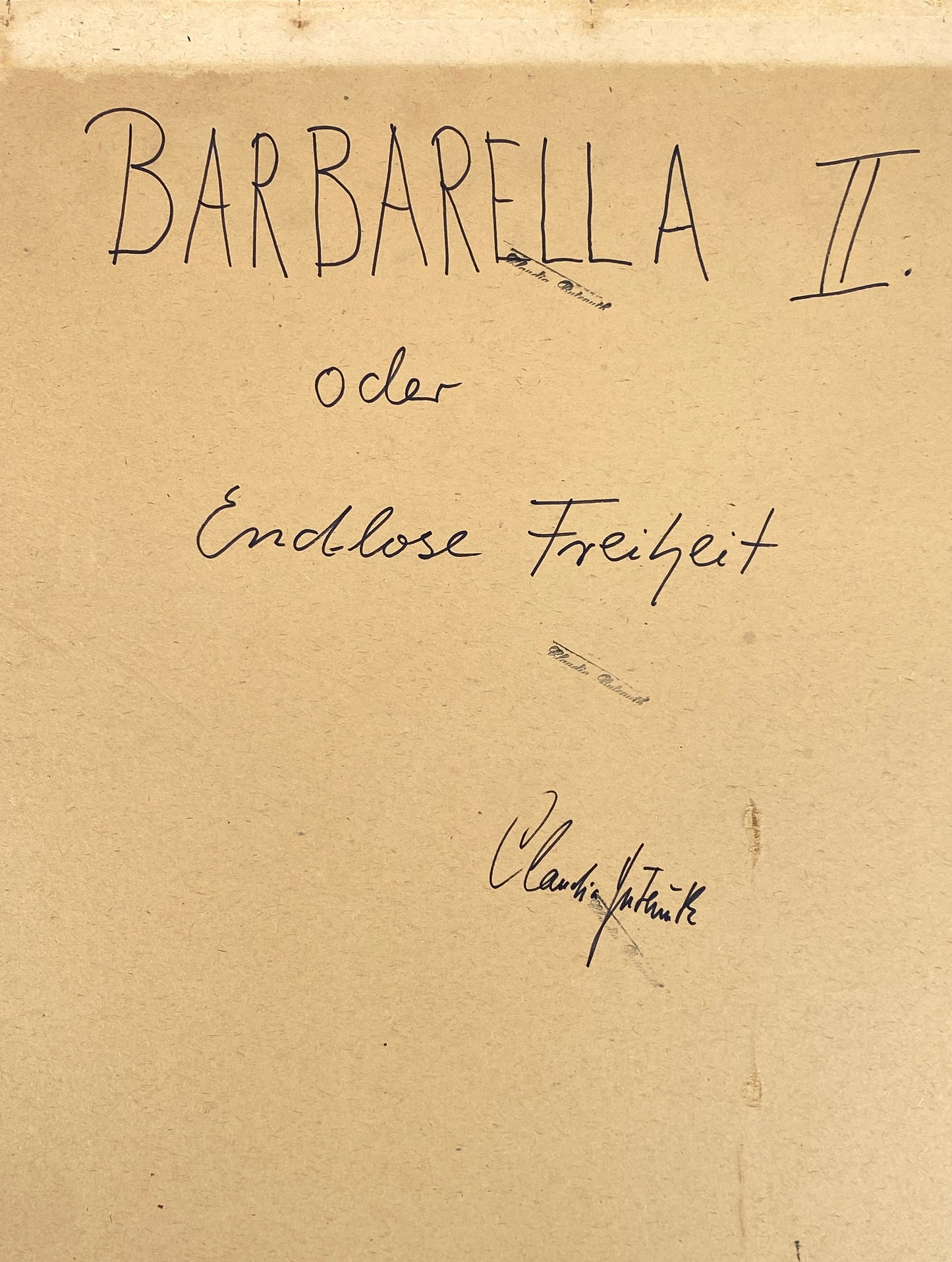 Filzstiftgemälde "Abstrakte Komposition" auf strukturiertem Büttenpapier von Claudia Butenuth (1945–2016), 1970