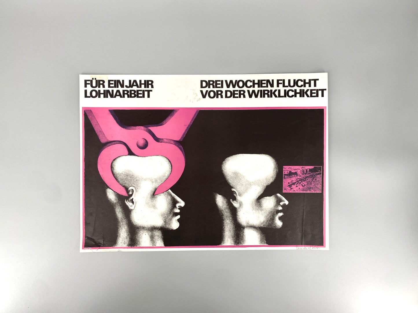 Politisches Plakat: Lohnarbeit vs. Urlaub