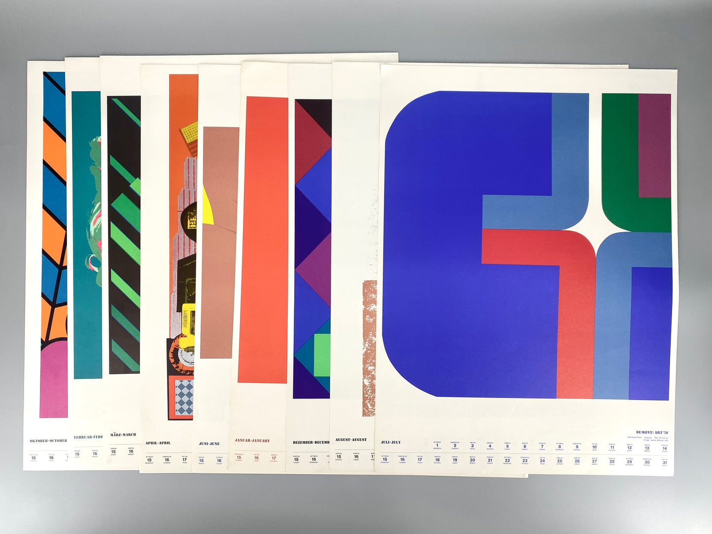 Farblitografien aus dem Originalen Dumont Art Kalender 1970.