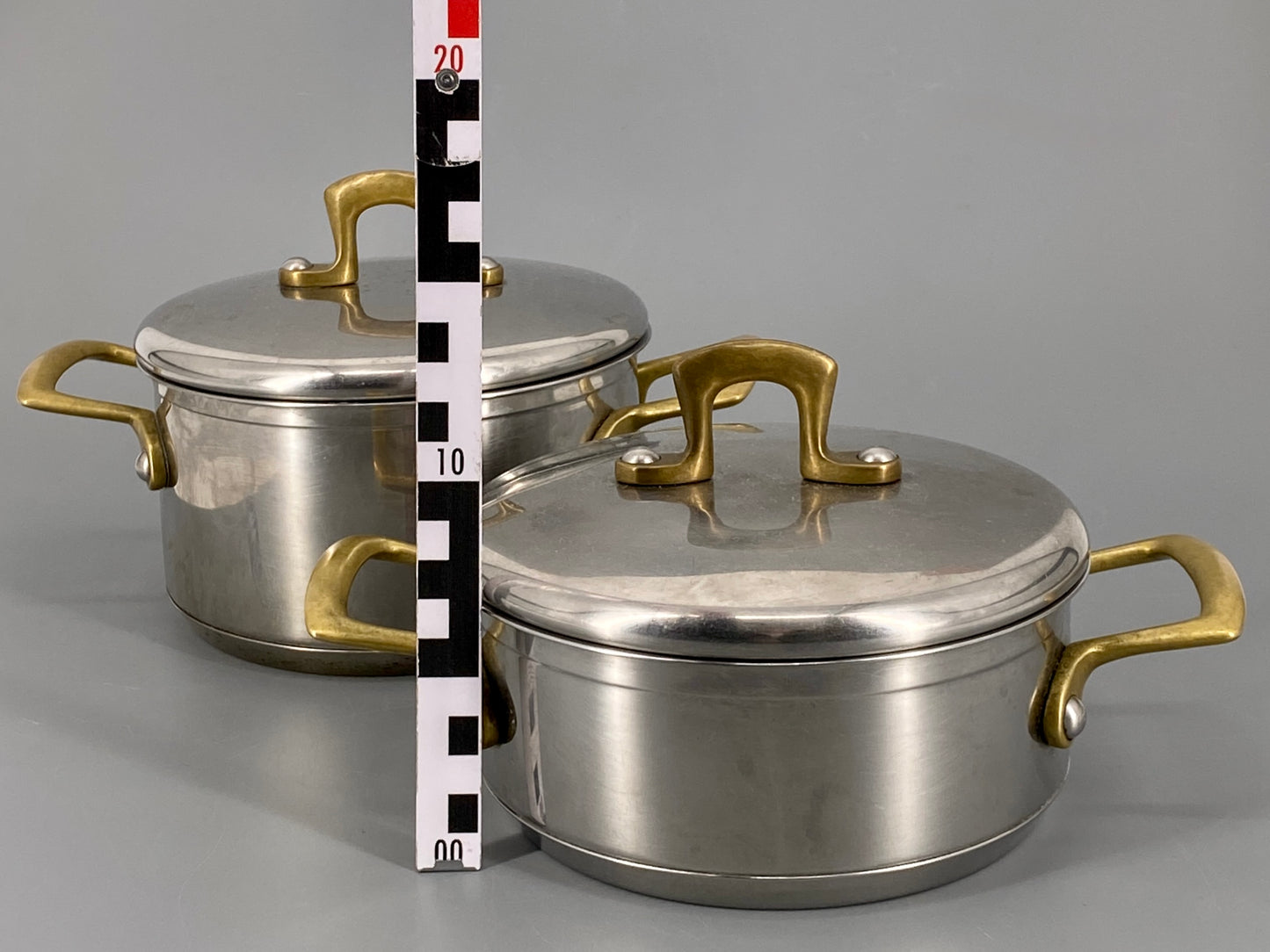 Zwei Edelstahlkochtöpfe von DOMUS, Deutschland, vintage