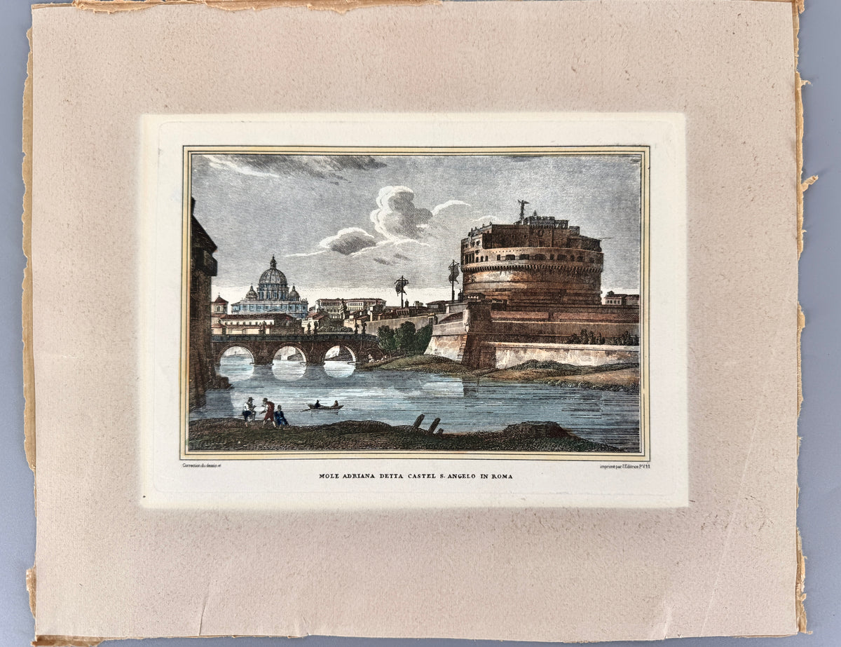 Florenz. Panoramaansicht, Kolorierter Stich