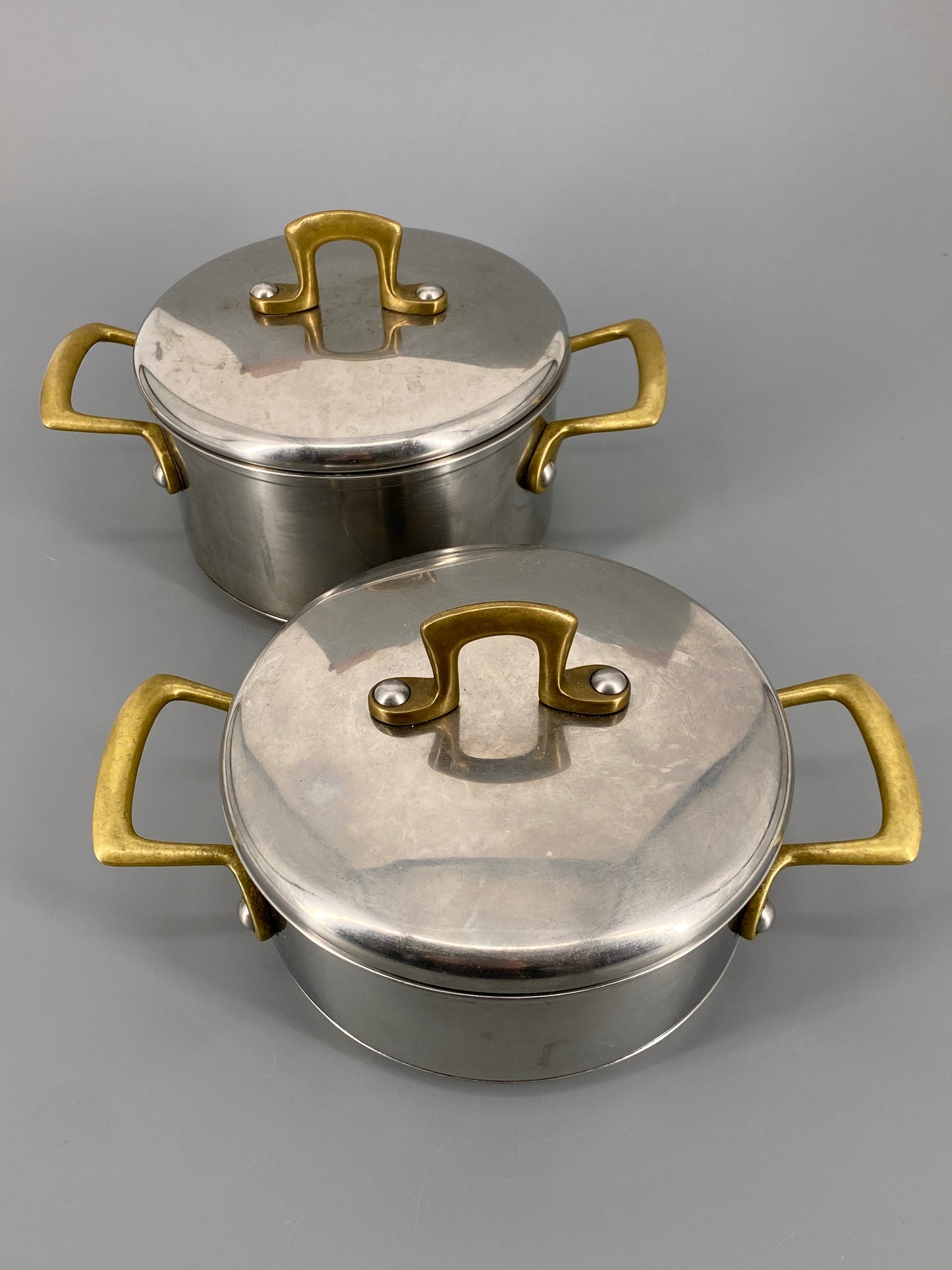 Zwei Edelstahlkochtöpfe von DOMUS, Deutschland, vintage