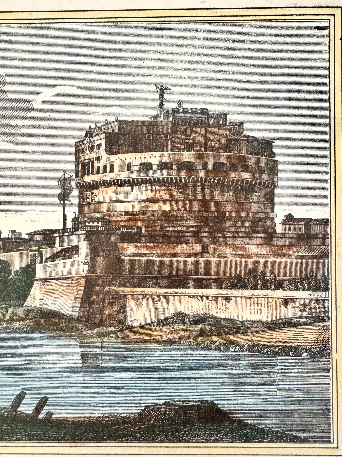 Florenz. Panoramaansicht, Kolorierter Stich