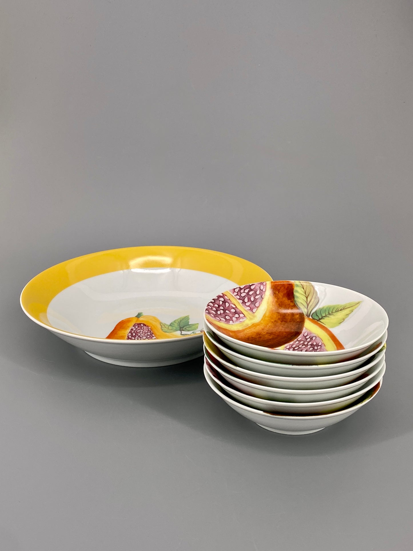 Philippe Deshoulieres Porzellan-Set "Fruits Exotiques", Frankreich