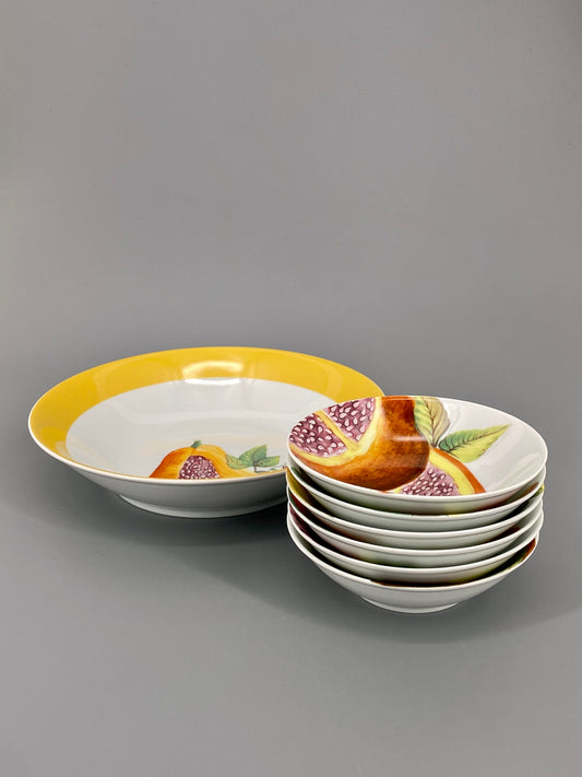 Philippe Deshoulieres Porzellan-Set "Fruits Exotiques", Frankreich