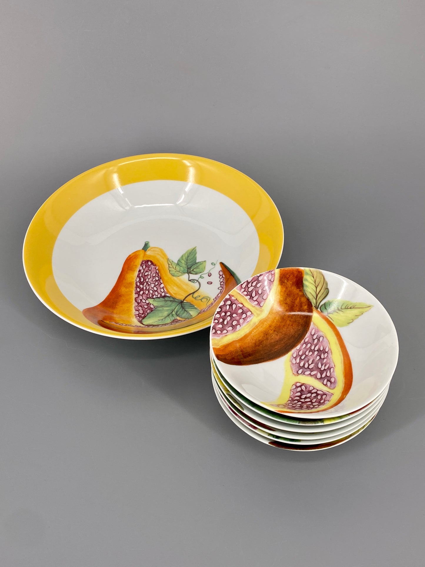 Philippe Deshoulieres Porzellan-Set "Fruits Exotiques", Frankreich