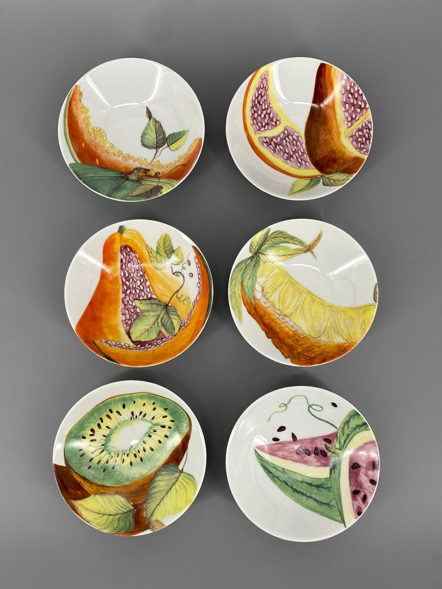 Philippe Deshoulieres Porzellan-Set "Fruits Exotiques", Frankreich